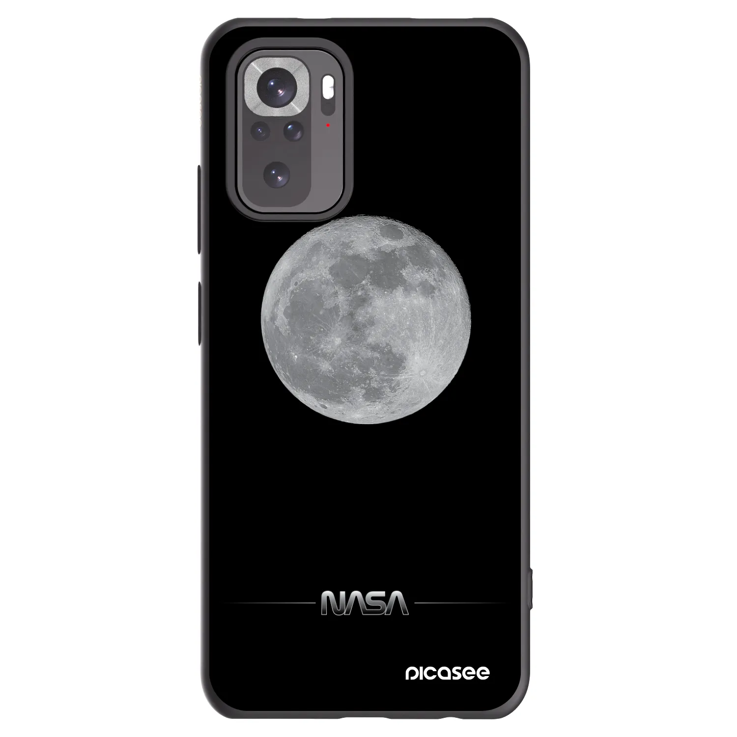 Picasee silikonowe czarne etui na Xiaomi Redmi Note 10S - Moon Minimal