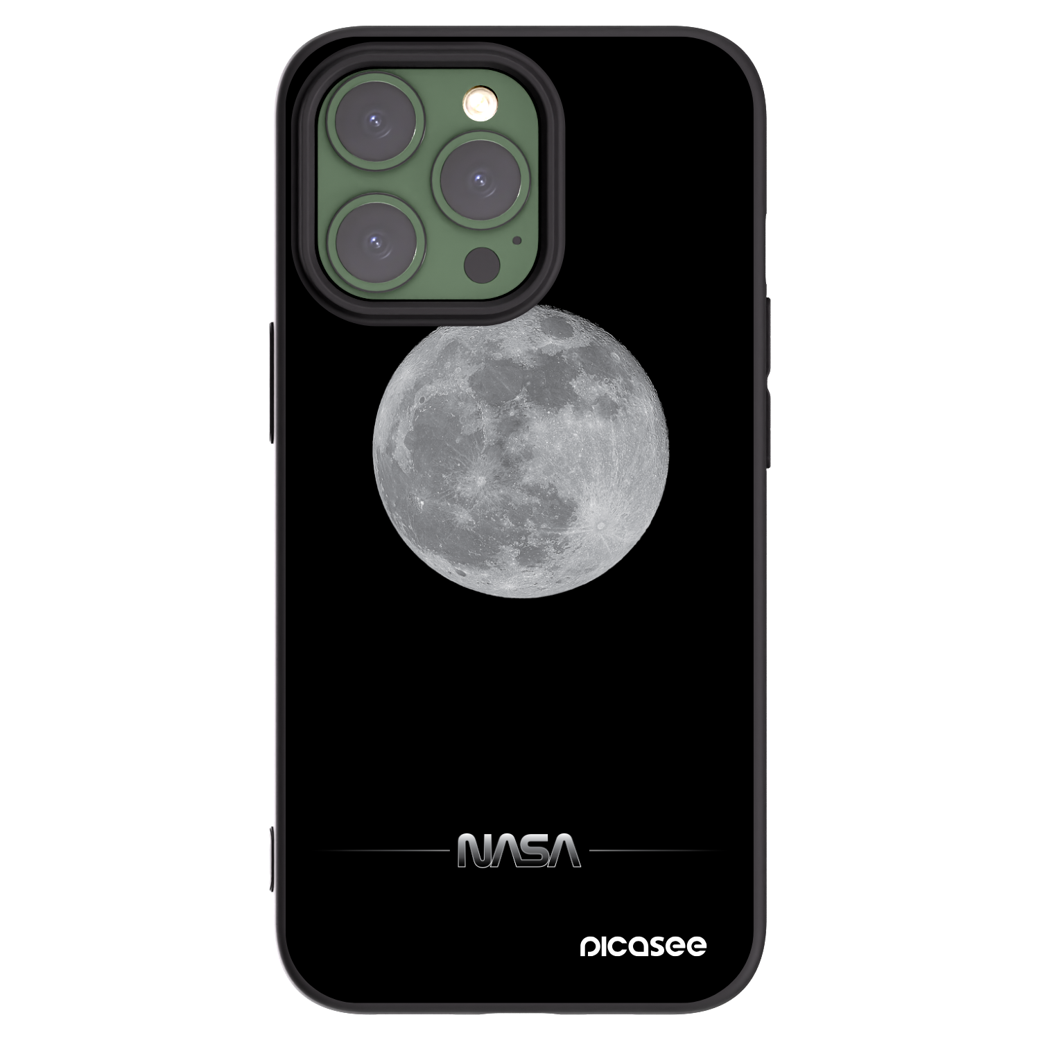 Picasee silikonowe czarne etui na Apple iPhone 13 Pro - Moon Minimal
