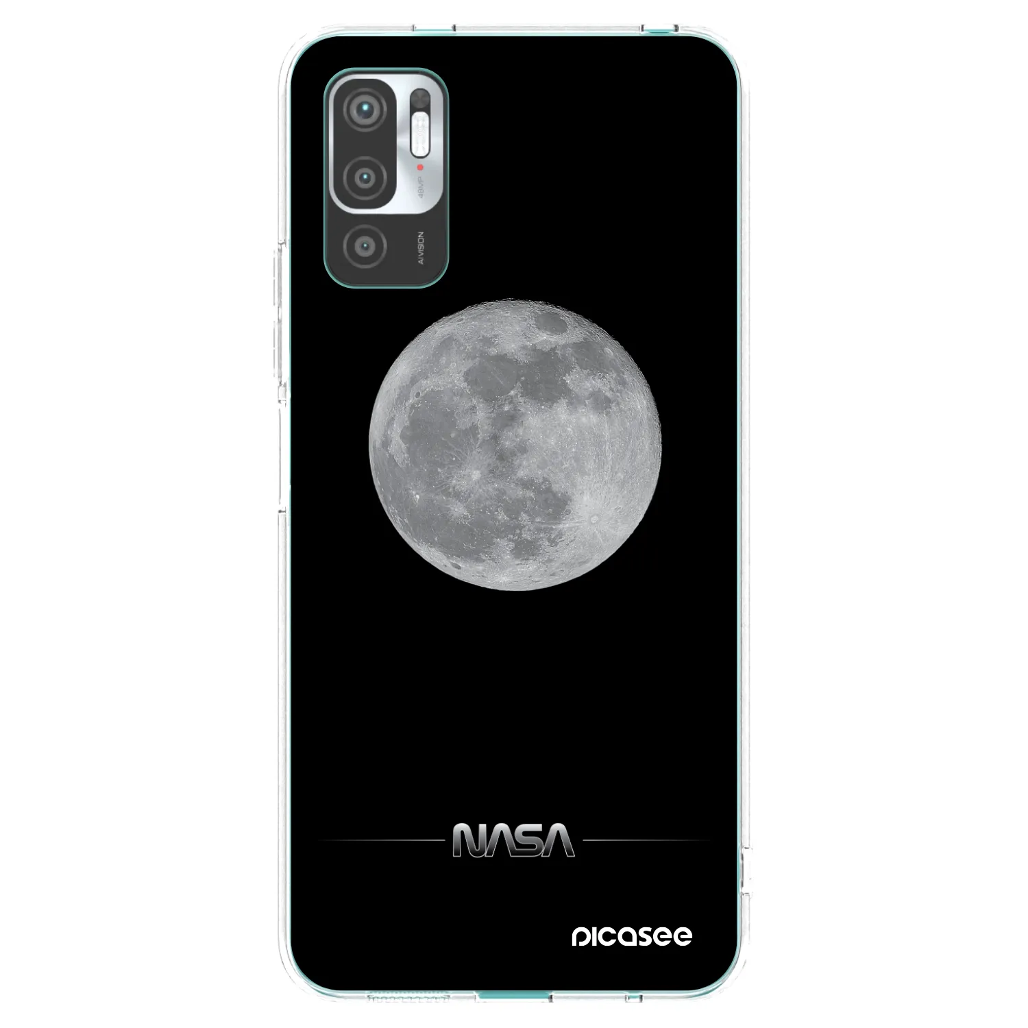Picasee silikonowe przeźroczyste etui na Xiaomi Redmi Note 10 5G - Moon Minimal