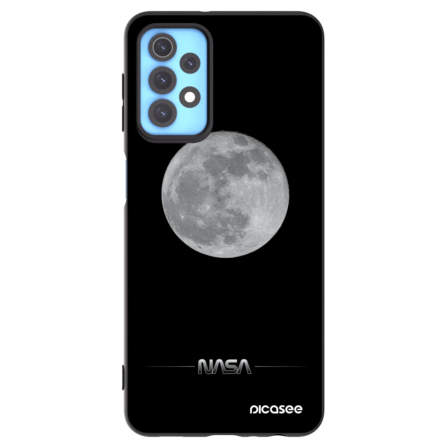 Picasee silikonowe czarne etui na Samsung Galaxy A32 4G SM-A325F - Moon Minimal