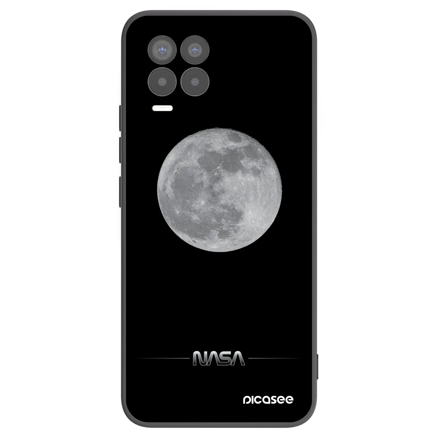Picasee silikonowe czarne etui na Realme 8 Pro - Moon Minimal