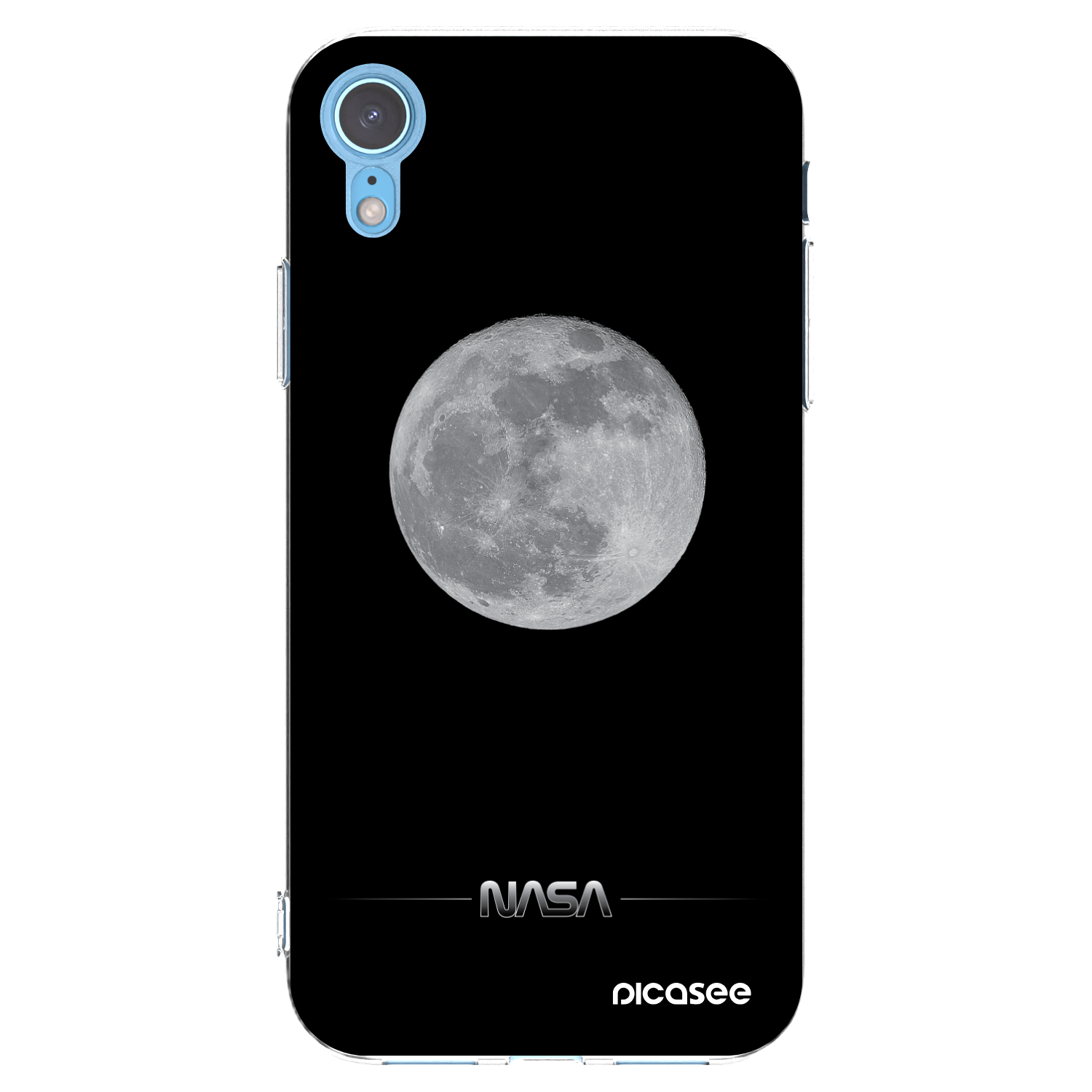Picasee silikonowe przeźroczyste etui na Apple iPhone XR - Moon Minimal