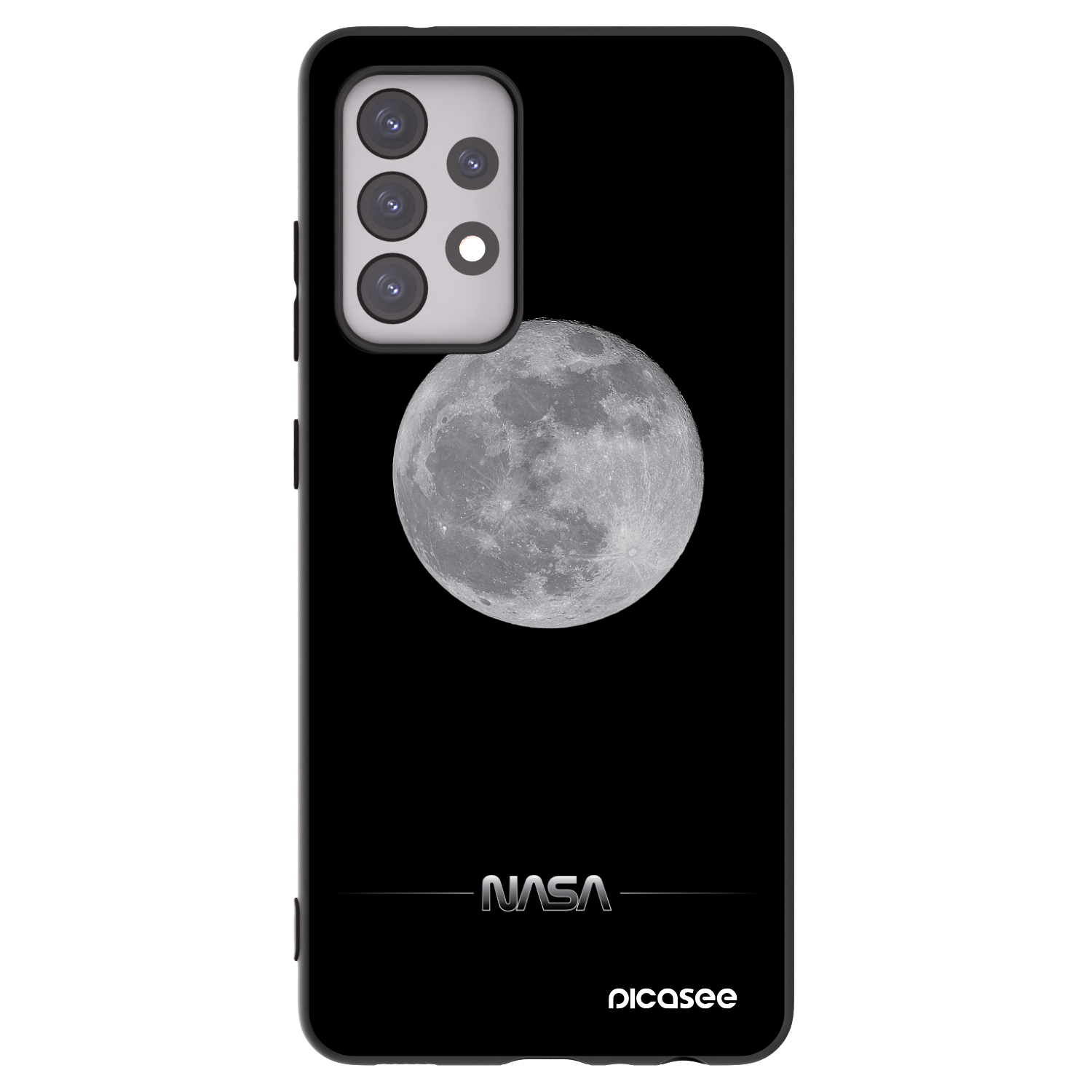 Picasee silikonowe czarne etui na Samsung Galaxy A52s 5G A528B - Moon Minimal