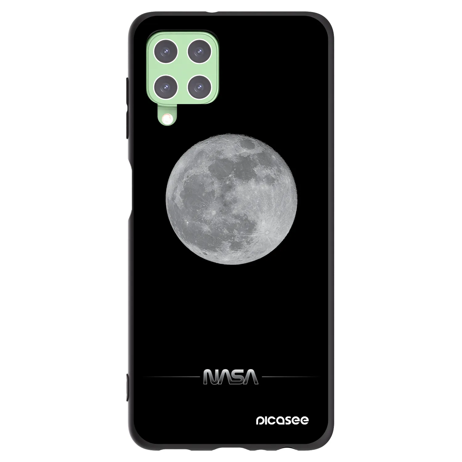 Picasee silikonowe czarne etui na Samsung Galaxy A22 A225F 4G - Moon Minimal