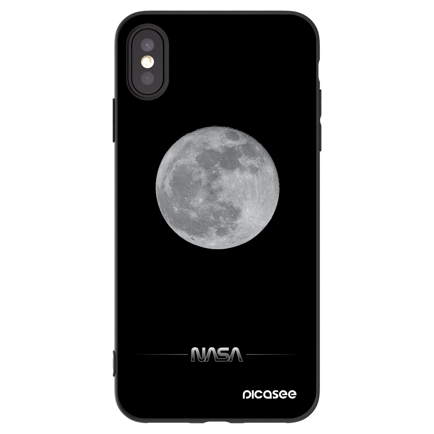 Picasee silikonowe czarne etui na Apple iPhone XS Max - Moon Minimal