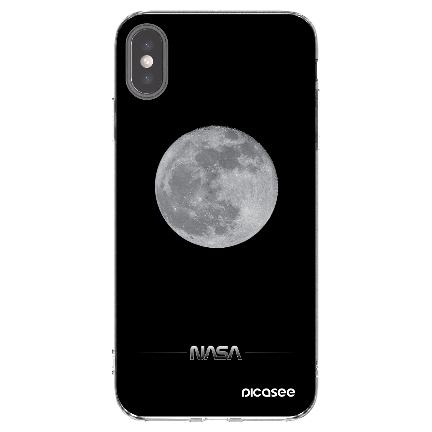 Picasee silikonowe przeźroczyste etui na Apple iPhone XS Max - Moon Minimal
