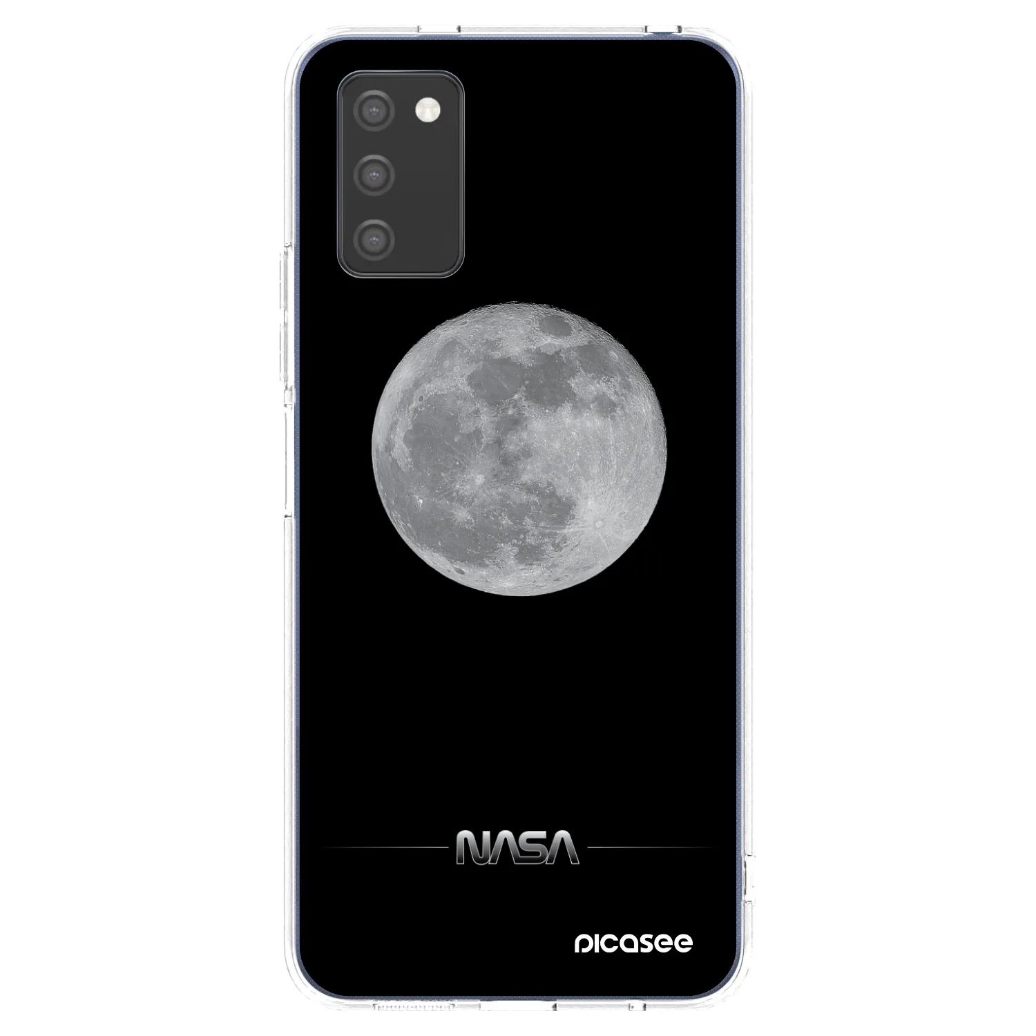 Picasee silikonowe przeźroczyste etui na Samsung Galaxy A03s A037G - Moon Minimal
