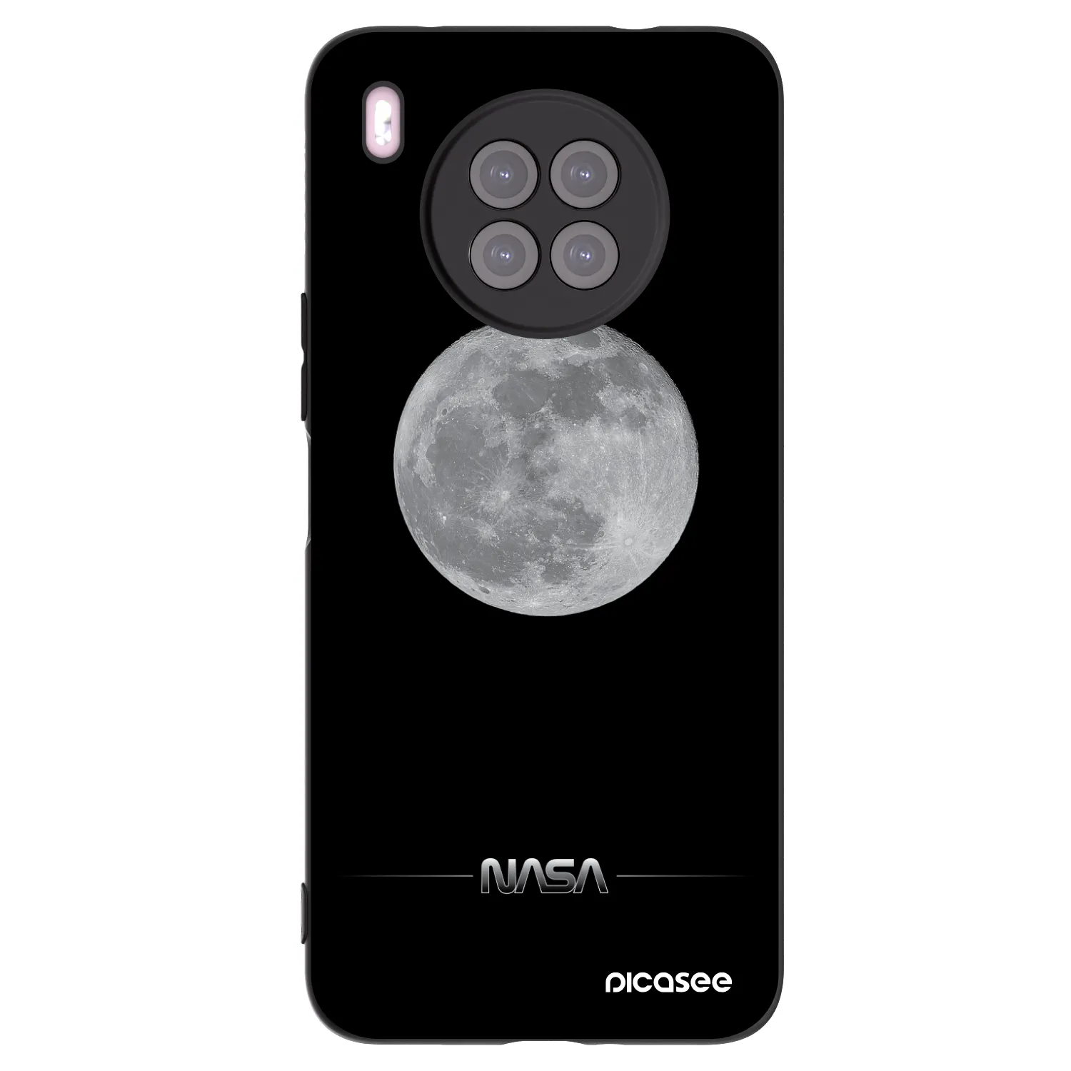 Picasee silikonowe czarne etui na Huawei Nova 8i - Moon Minimal