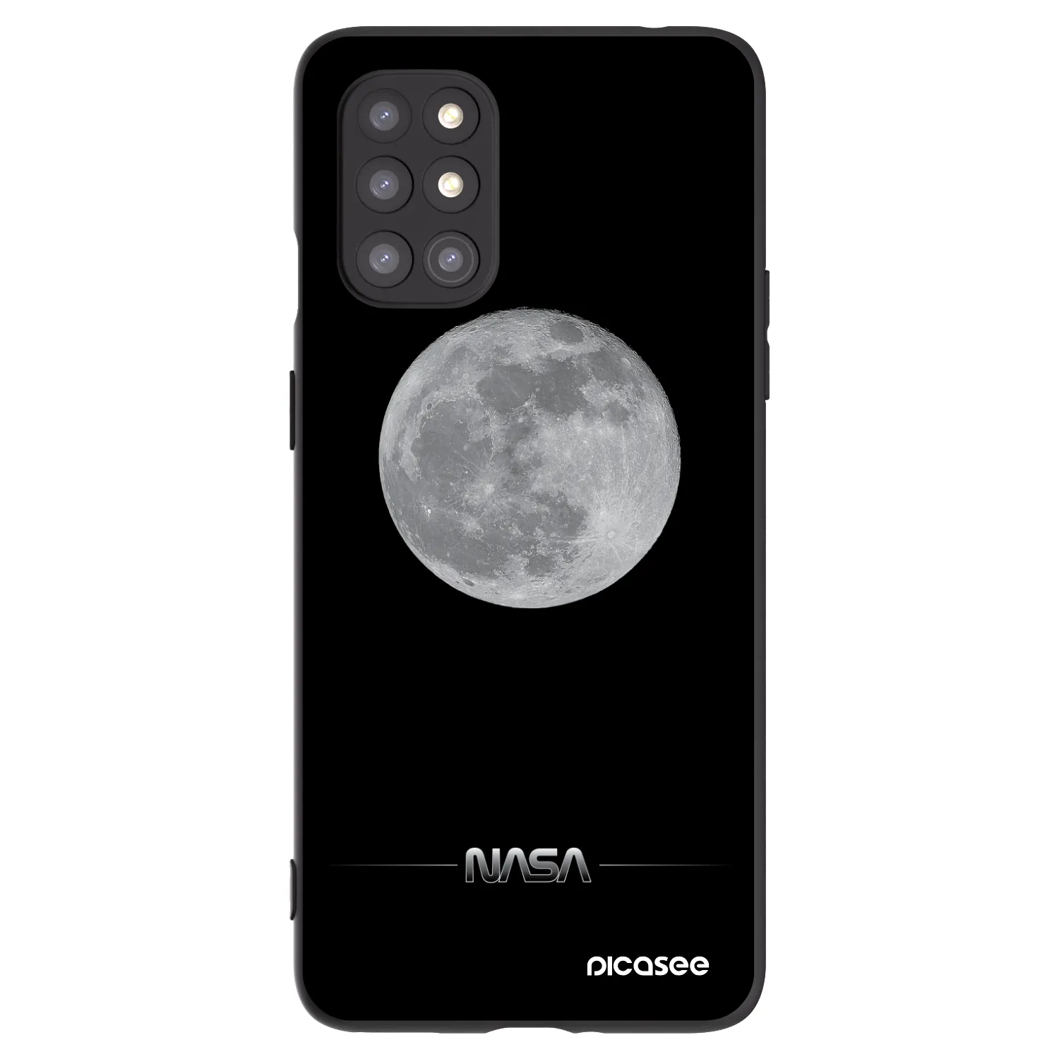 Picasee silikonowe czarne etui na OnePlus 8T - Moon Minimal