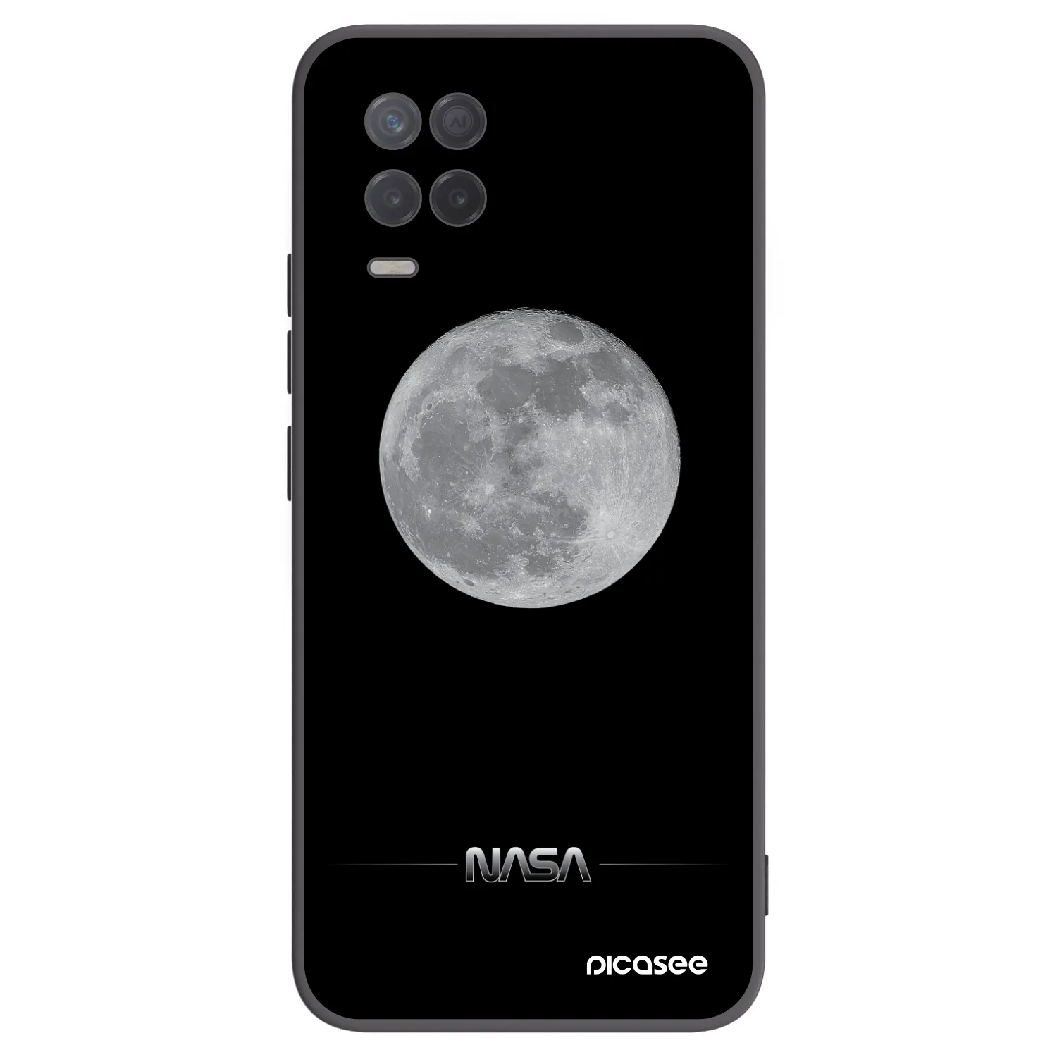 Picasee silikonowe czarne etui na Realme 8 5G - Moon Minimal