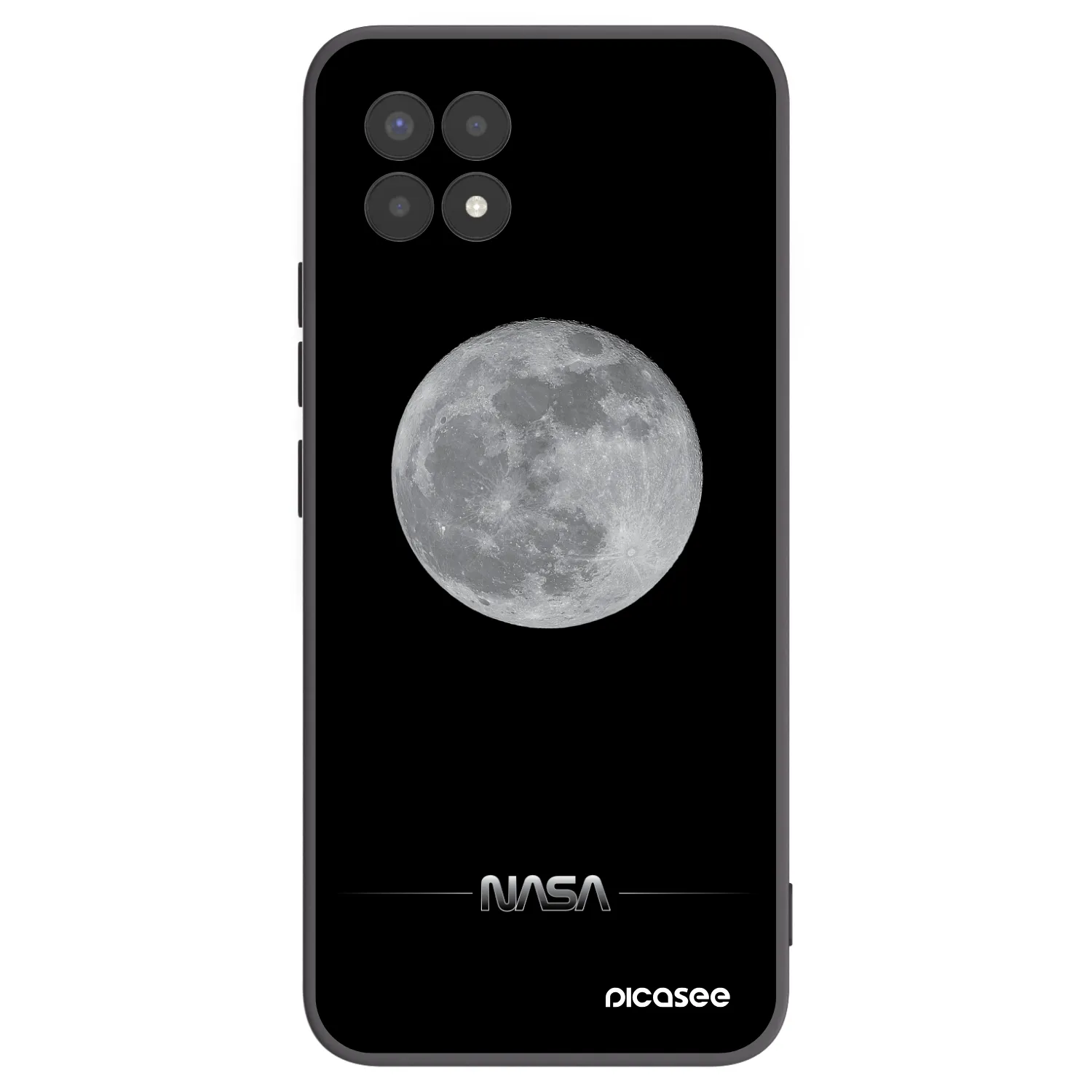 Picasee silikonowe czarne etui na Realme 8i - Moon Minimal