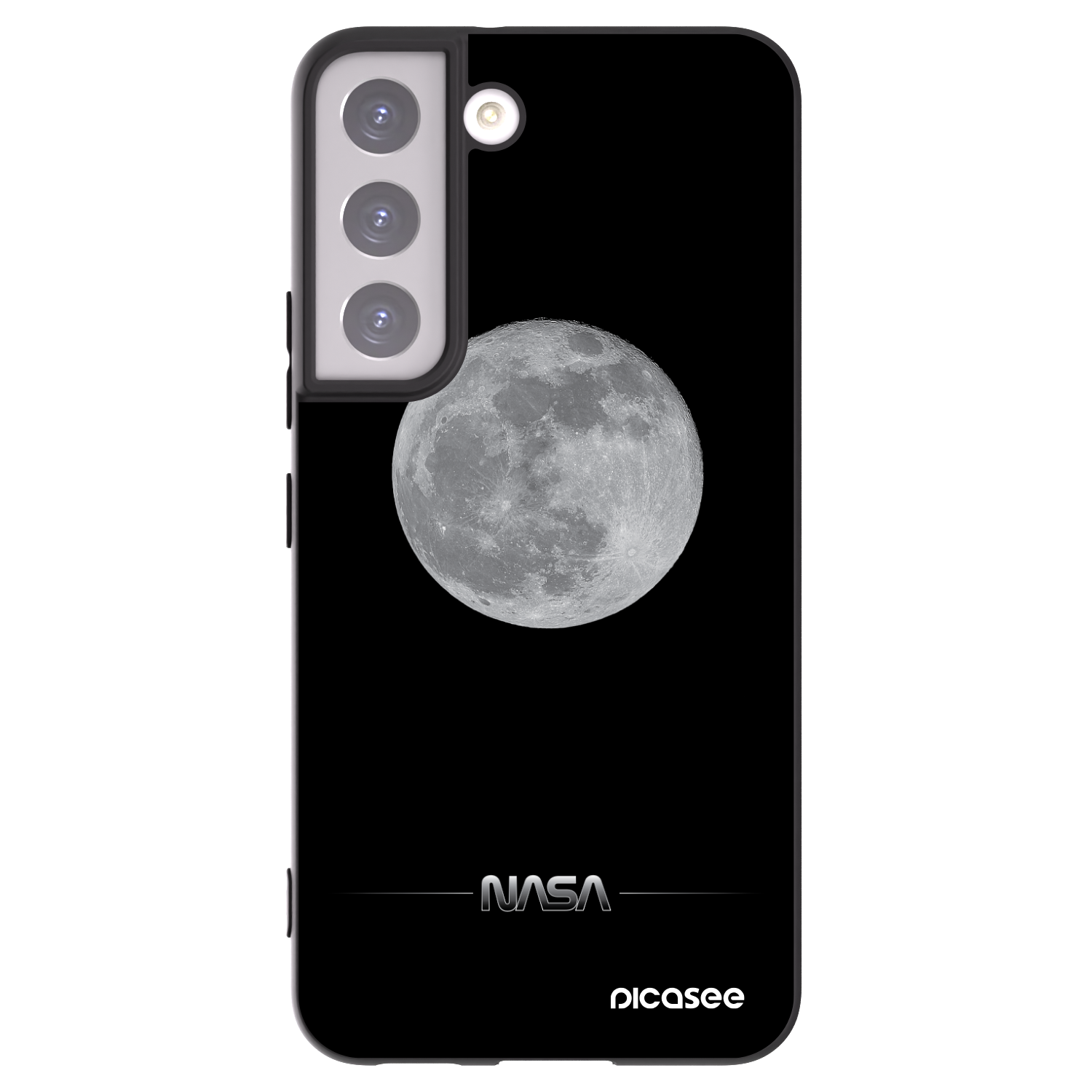 Picasee silikonowe czarne etui na Samsung Galaxy S22 5G - Moon Minimal