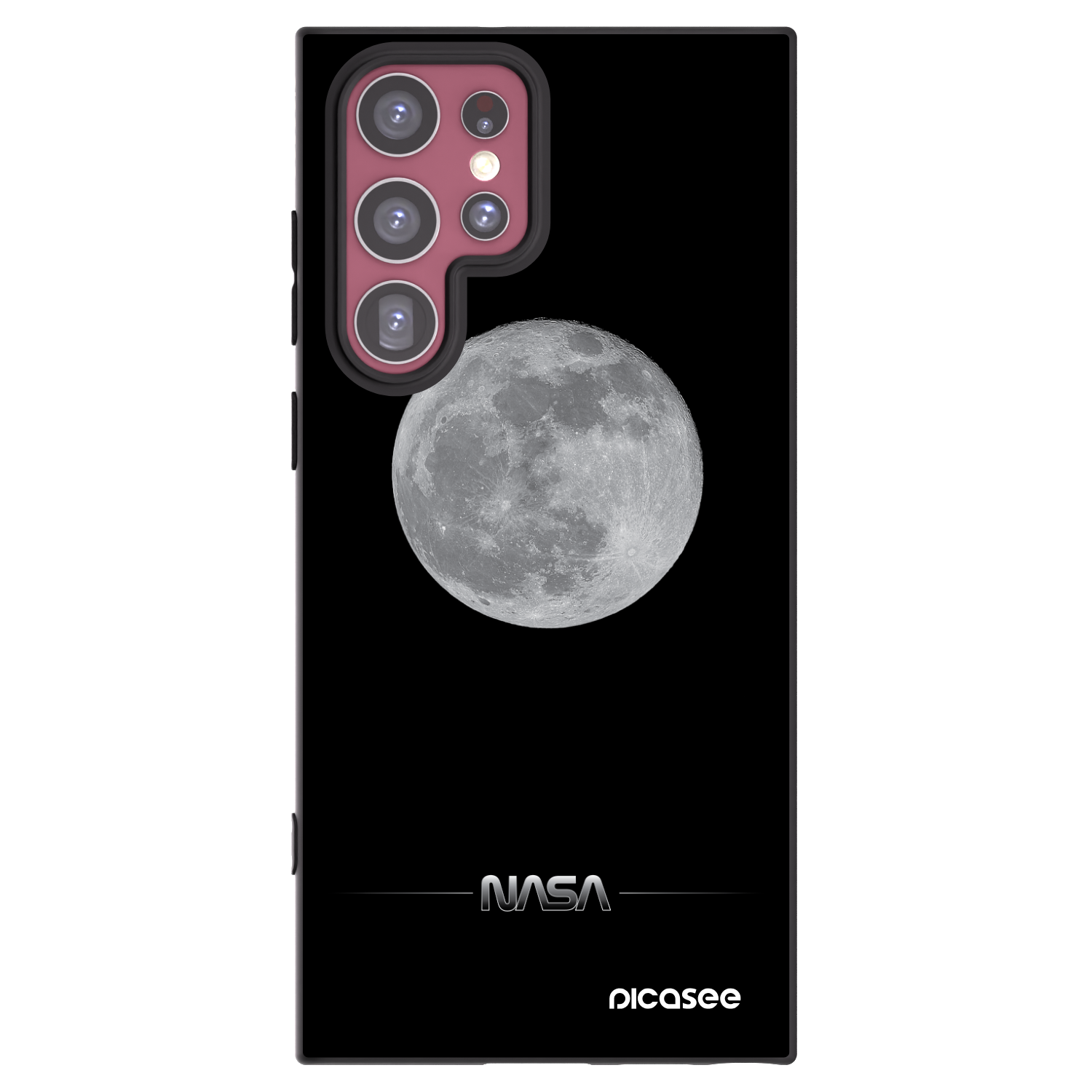 Picasee silikonowe czarne etui na Samsung Galaxy S22 Ultra 5G - Moon Minimal