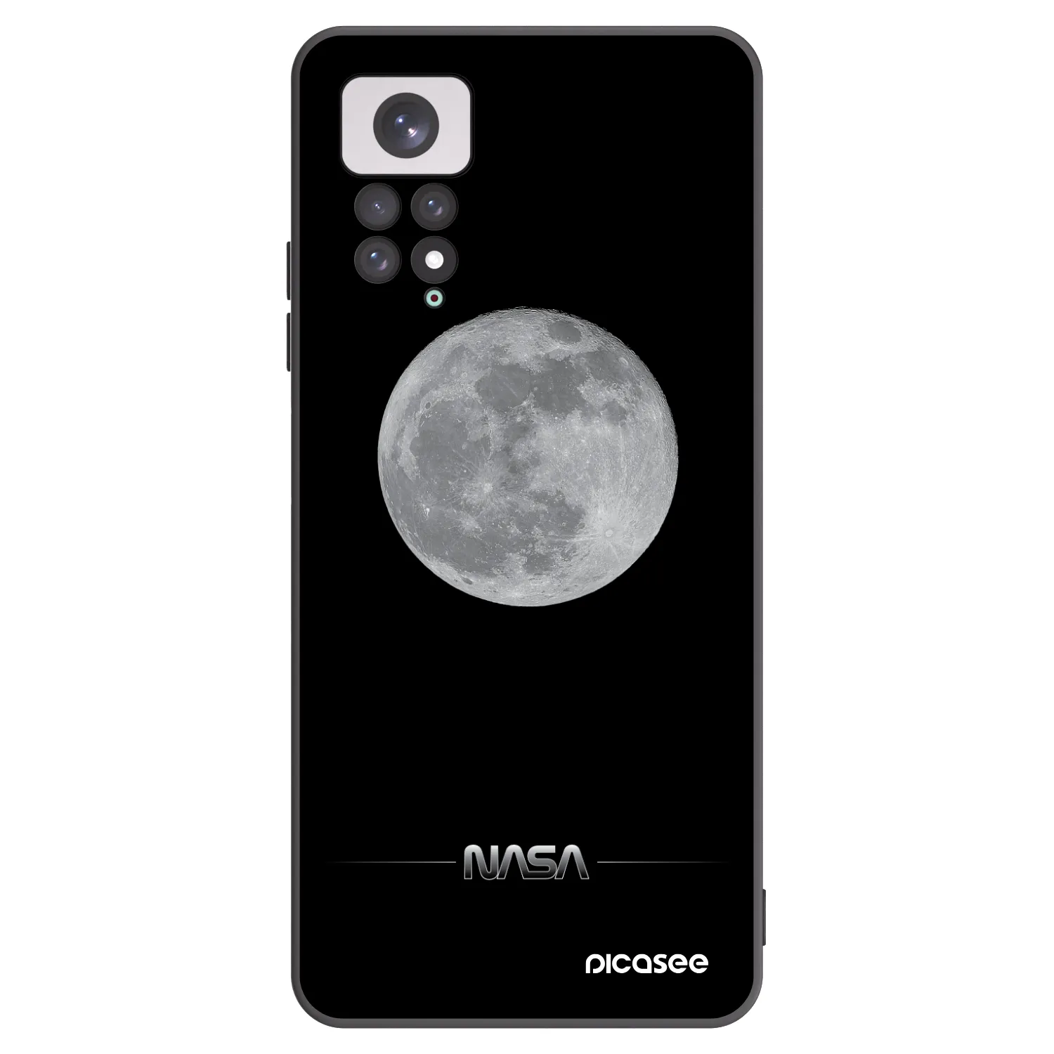Picasee silikonowe czarne etui na Xiaomi Redmi Note 11 - Moon Minimal