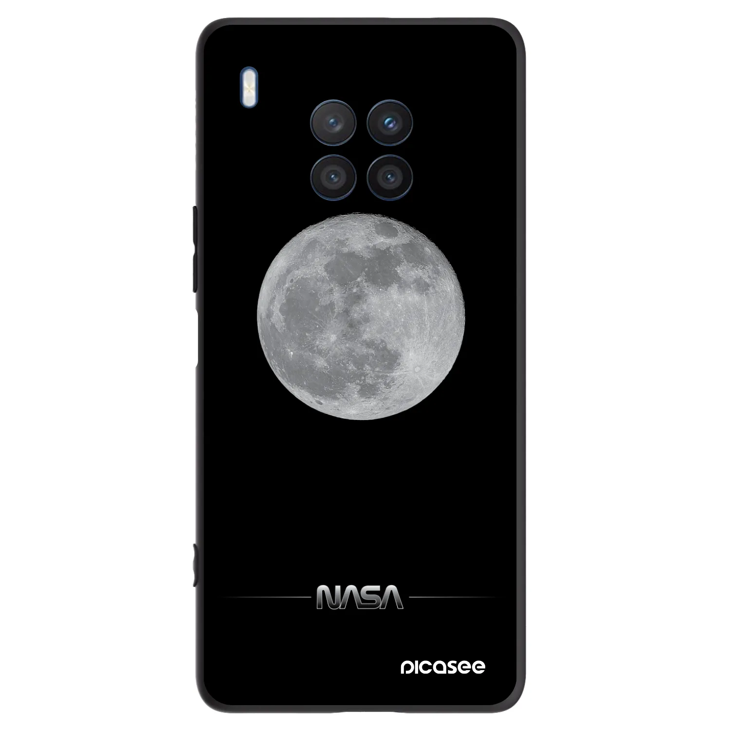 Picasee silikonowe czarne etui na Honor 50 Lite - Moon Minimal