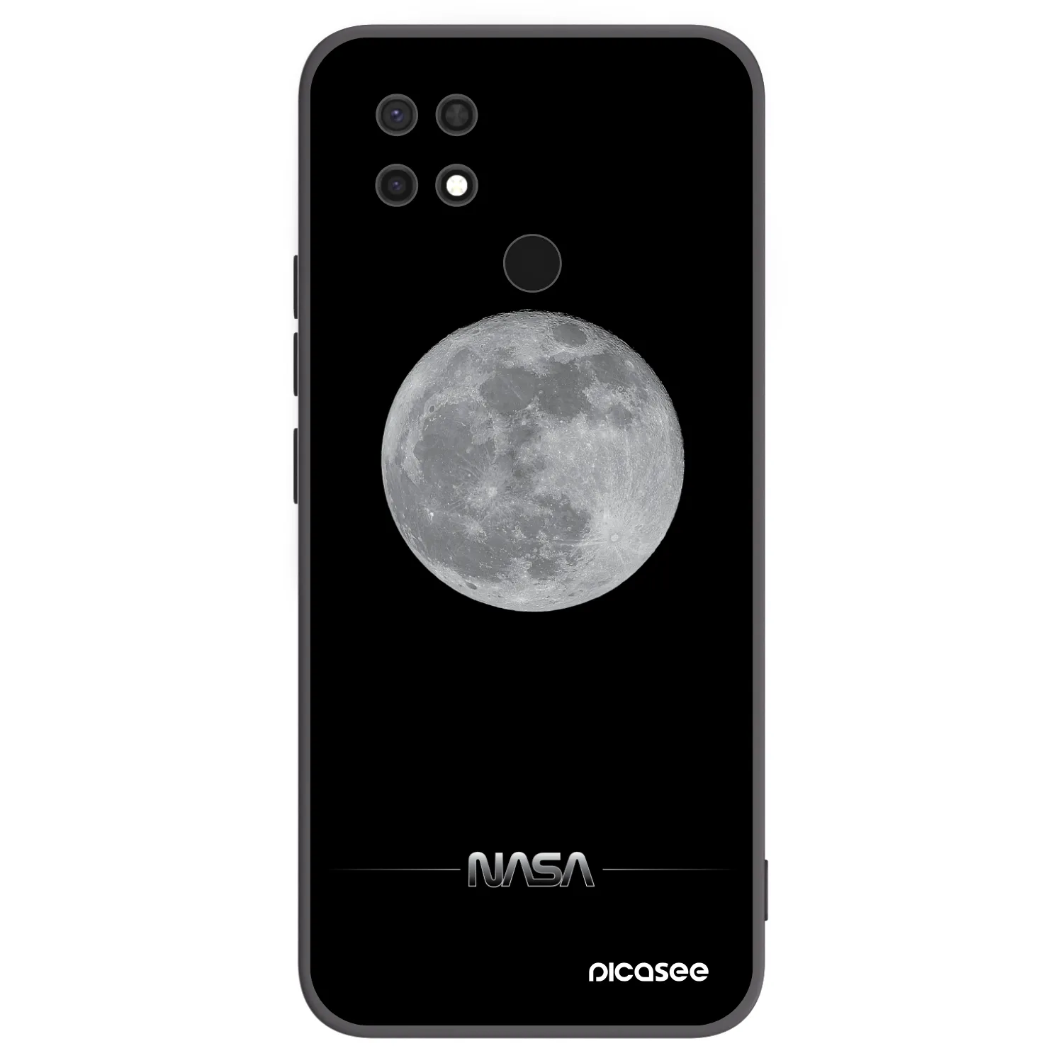 Picasee silikonowe czarne etui na Xiaomi Redmi 10C - Moon Minimal