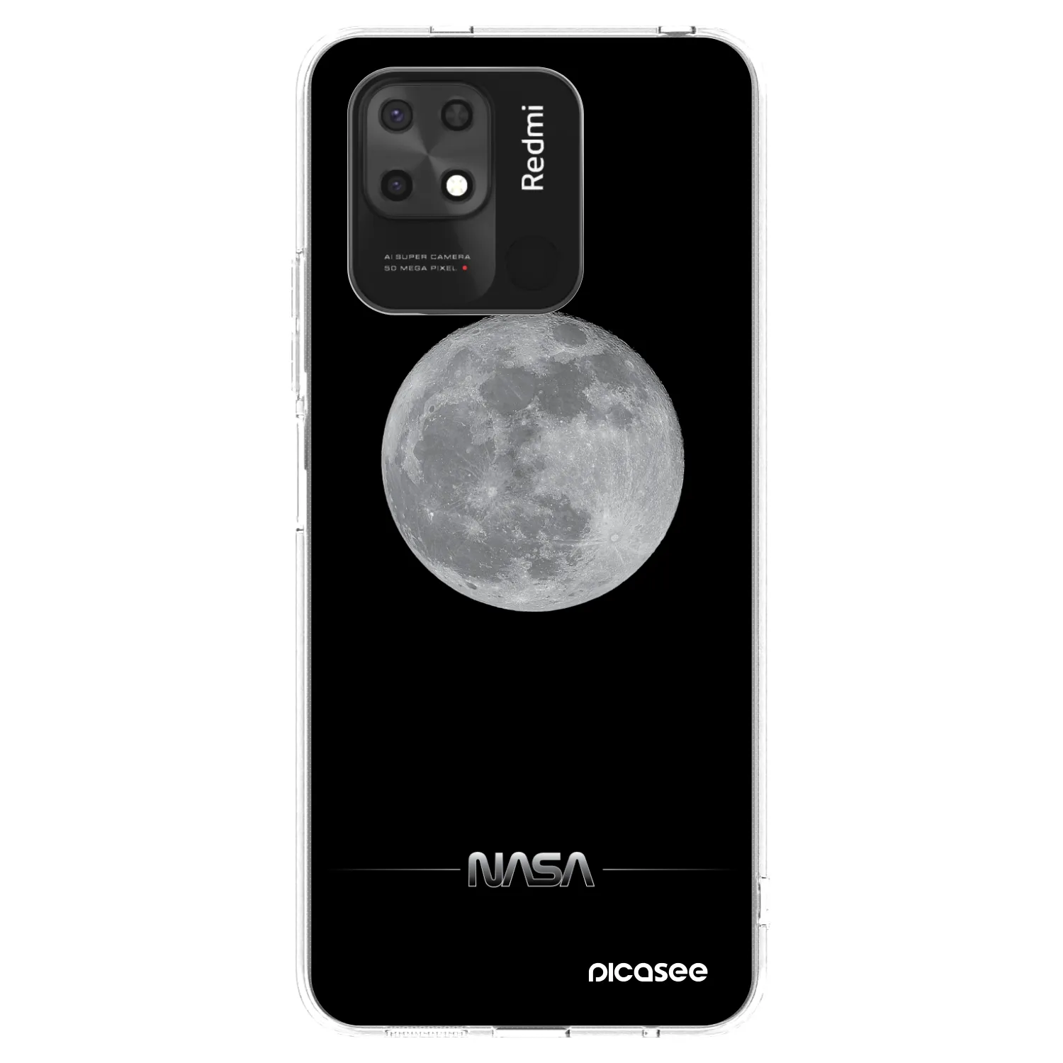 Picasee silikonowe przeźroczyste etui na Xiaomi Redmi 10C - Moon Minimal
