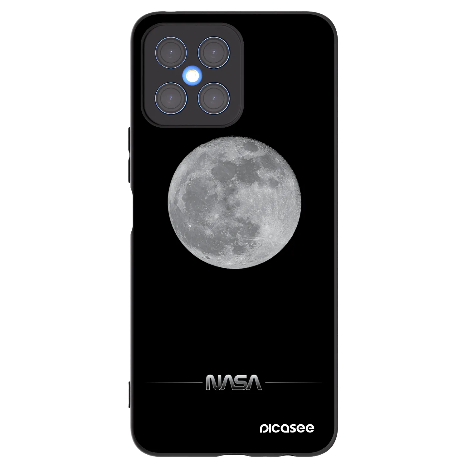 Picasee silikonowe czarne etui na Honor X8 4G - Moon Minimal