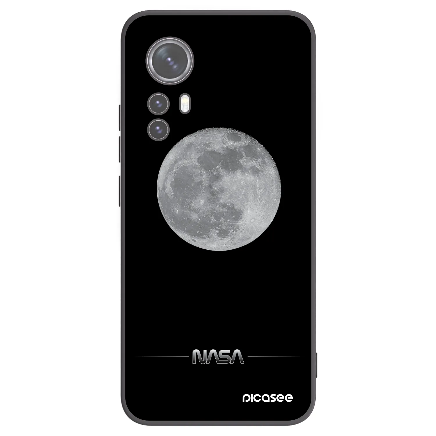 Picasee silikonowe czarne etui na Xiaomi 12X - Moon Minimal