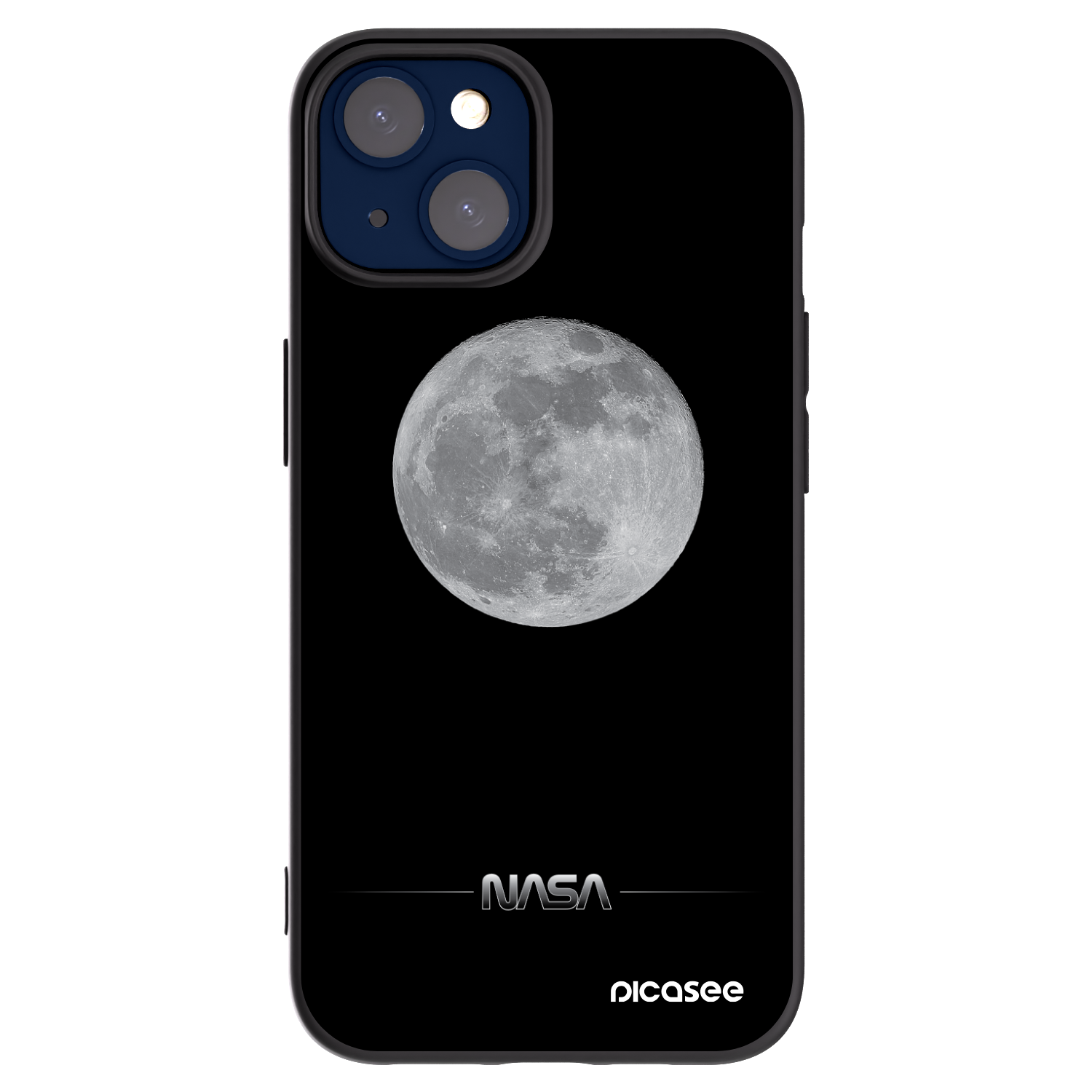 Picasee silikonowe czarne etui na Apple iPhone 14 - Moon Minimal