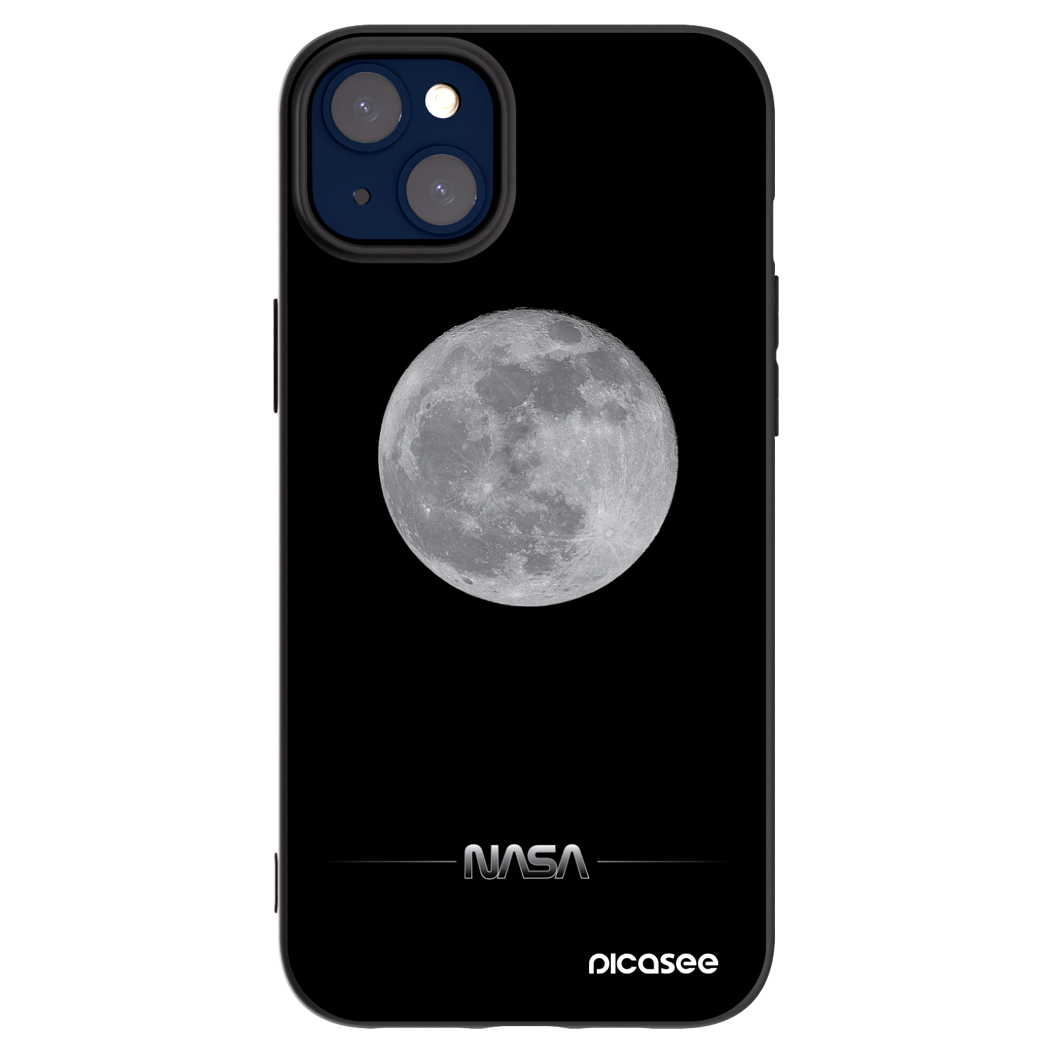 Picasee silikonowe czarne etui na Apple iPhone 14 Plus - Moon Minimal