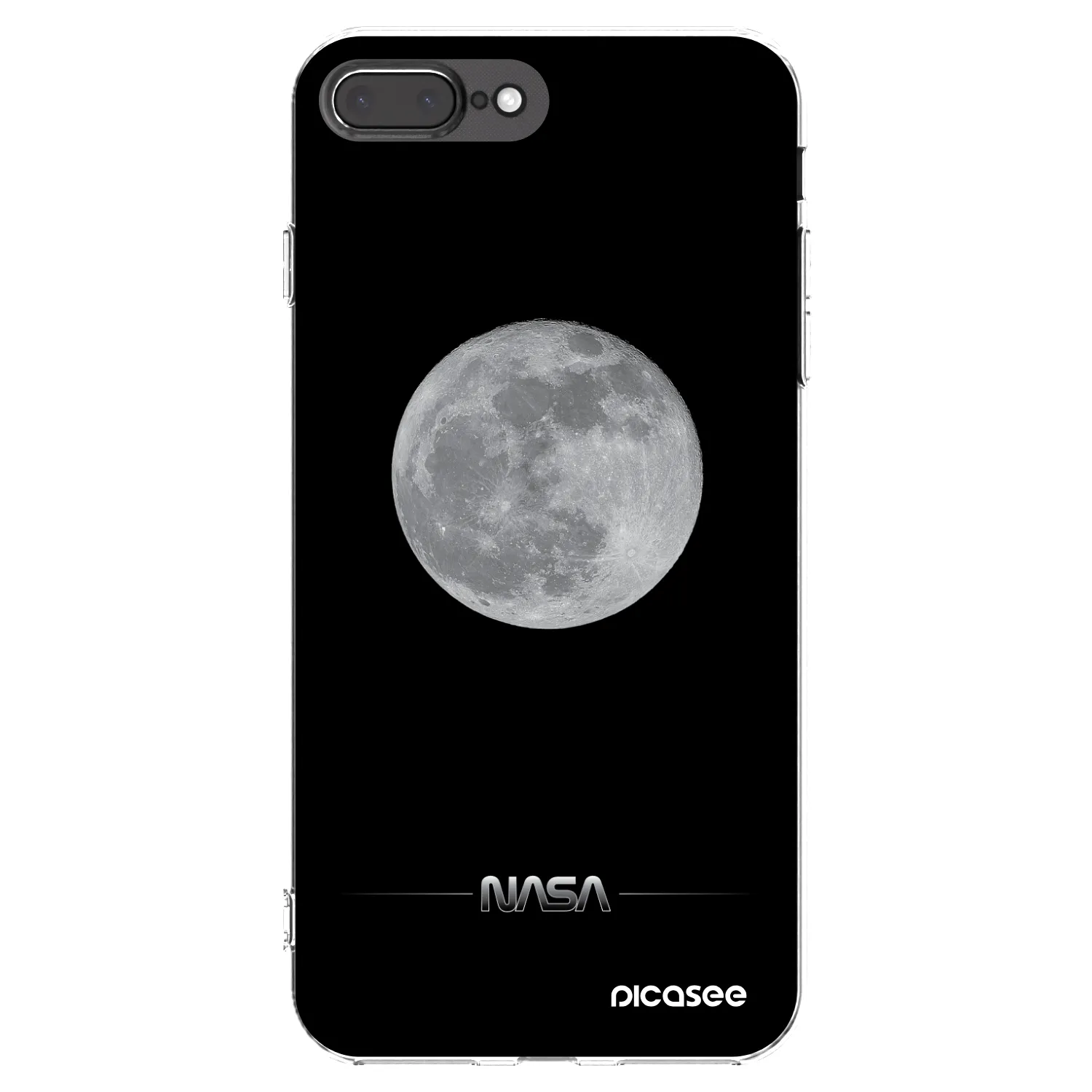 Picasee silikonowe przeźroczyste etui na Apple iPhone 8 Plus - Moon Minimal