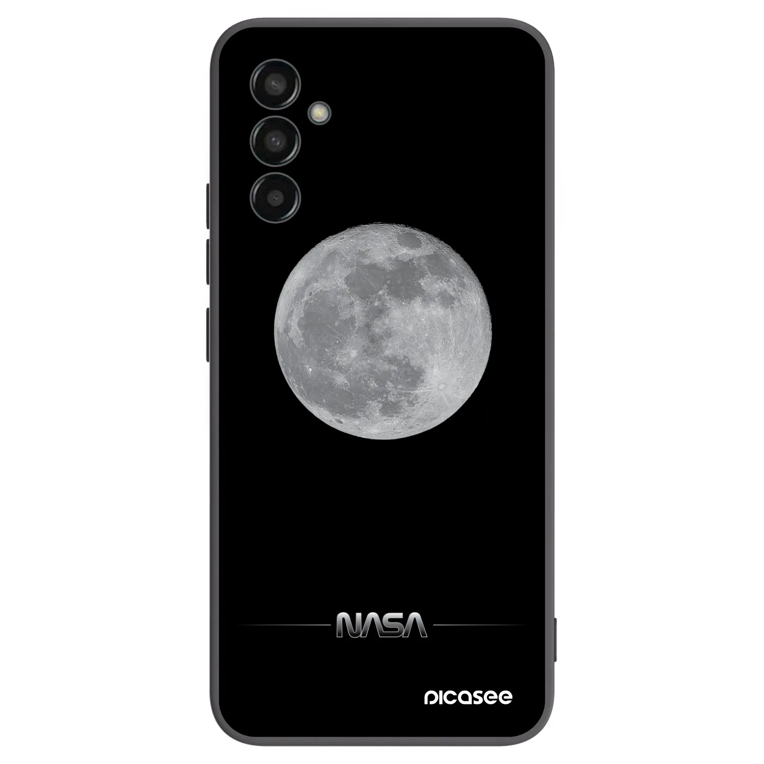 Picasee silikonowe czarne etui na Samsung Galaxy M13 M135F - Moon Minimal