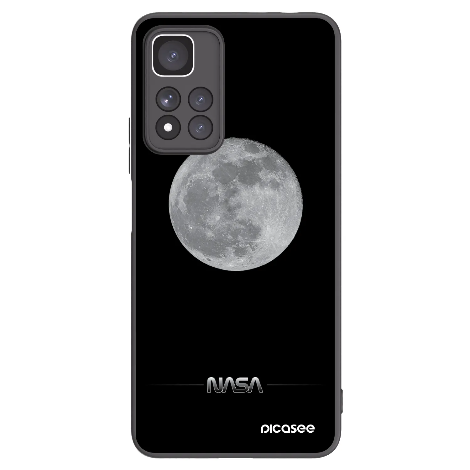 Picasee silikonowe czarne etui na Xiaomi Redmi Note 11 Pro+ 5G - Moon Minimal