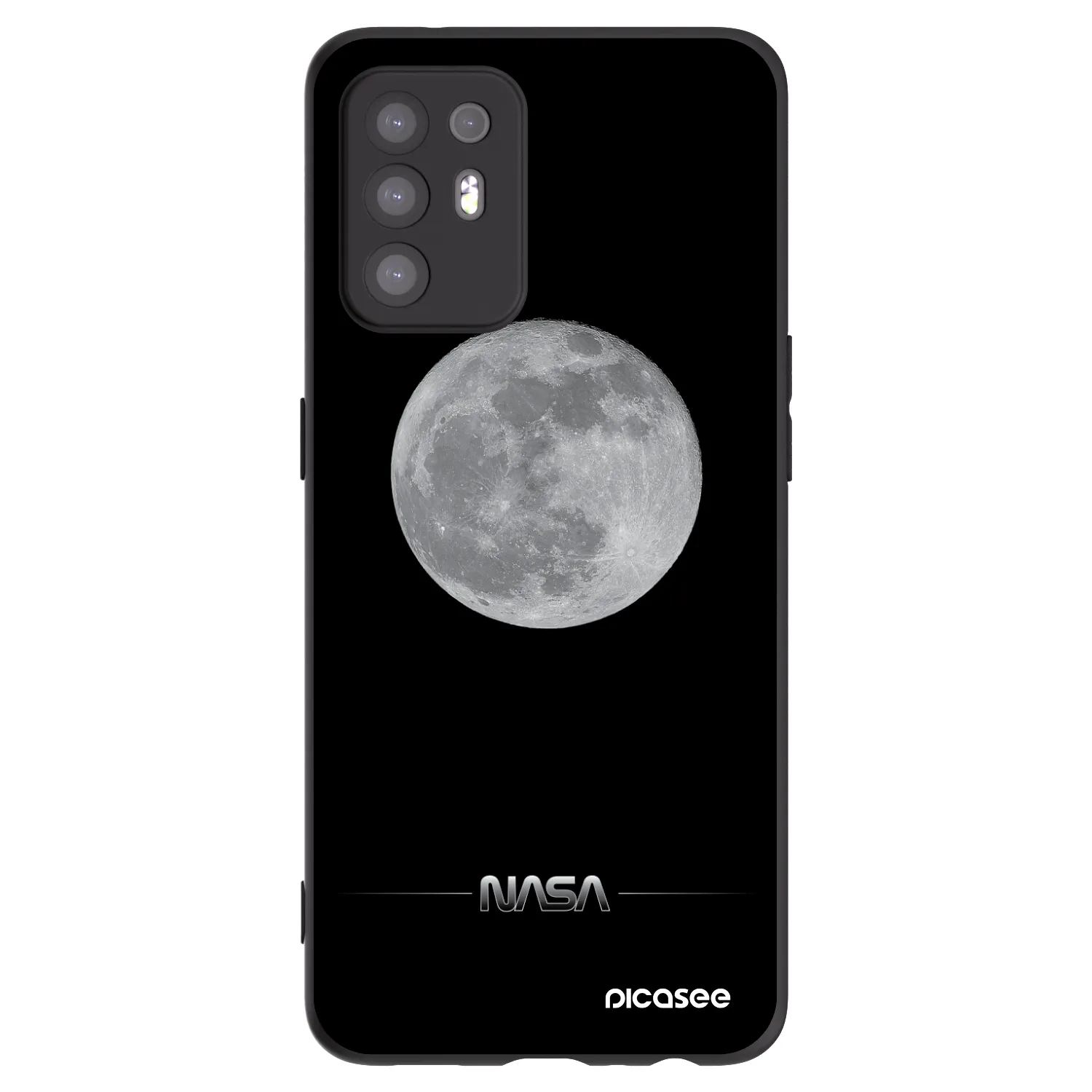 Picasee silikonowe czarne etui na OPPO A94 5G - Moon Minimal