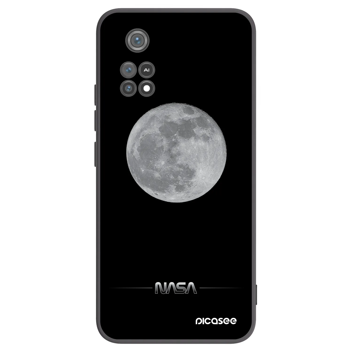 Picasee silikonowe czarne etui na Xiaomi Poco M4 Pro - Moon Minimal