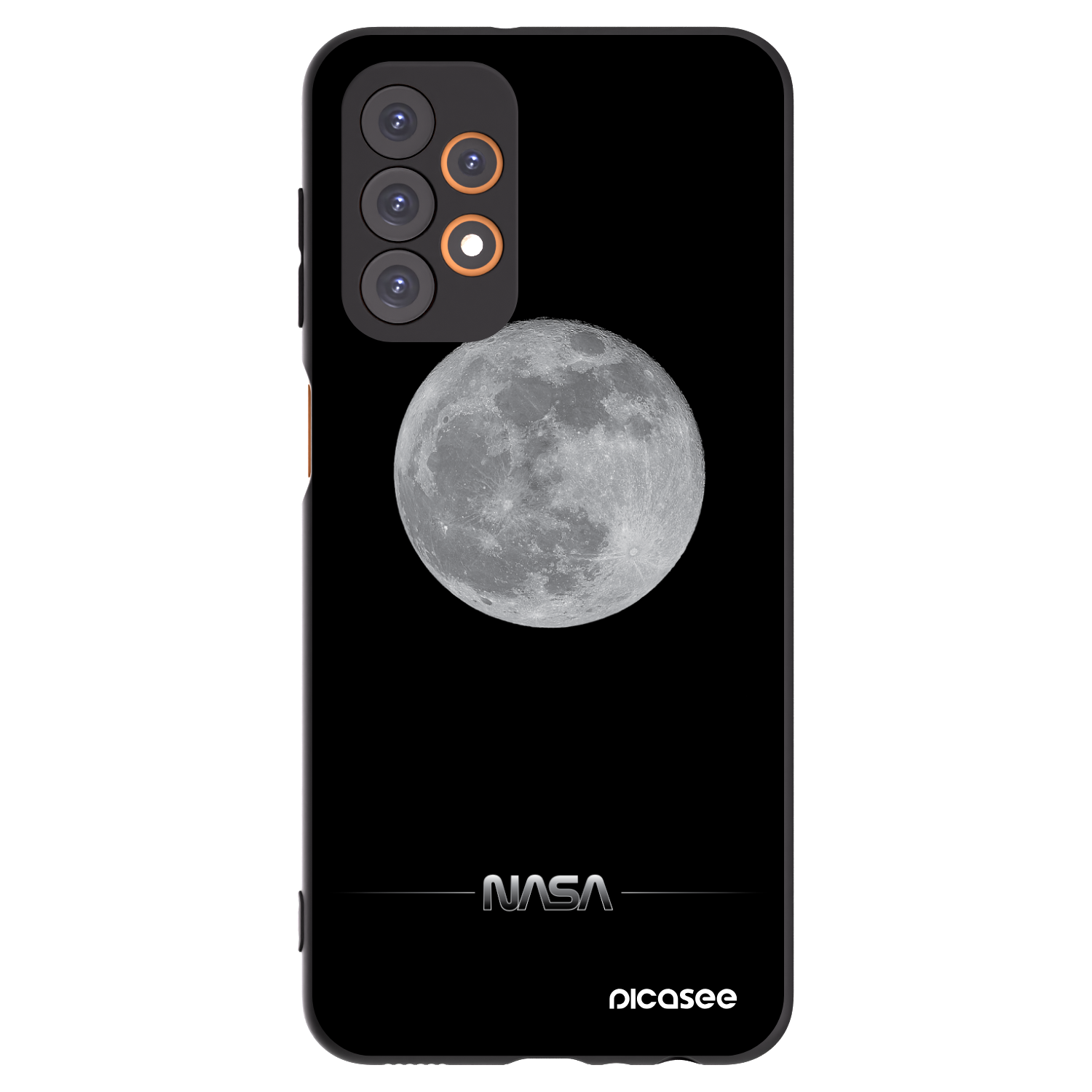 Picasee silikonowe czarne etui na Samsung Galaxy A23 A235F 4G - Moon Minimal
