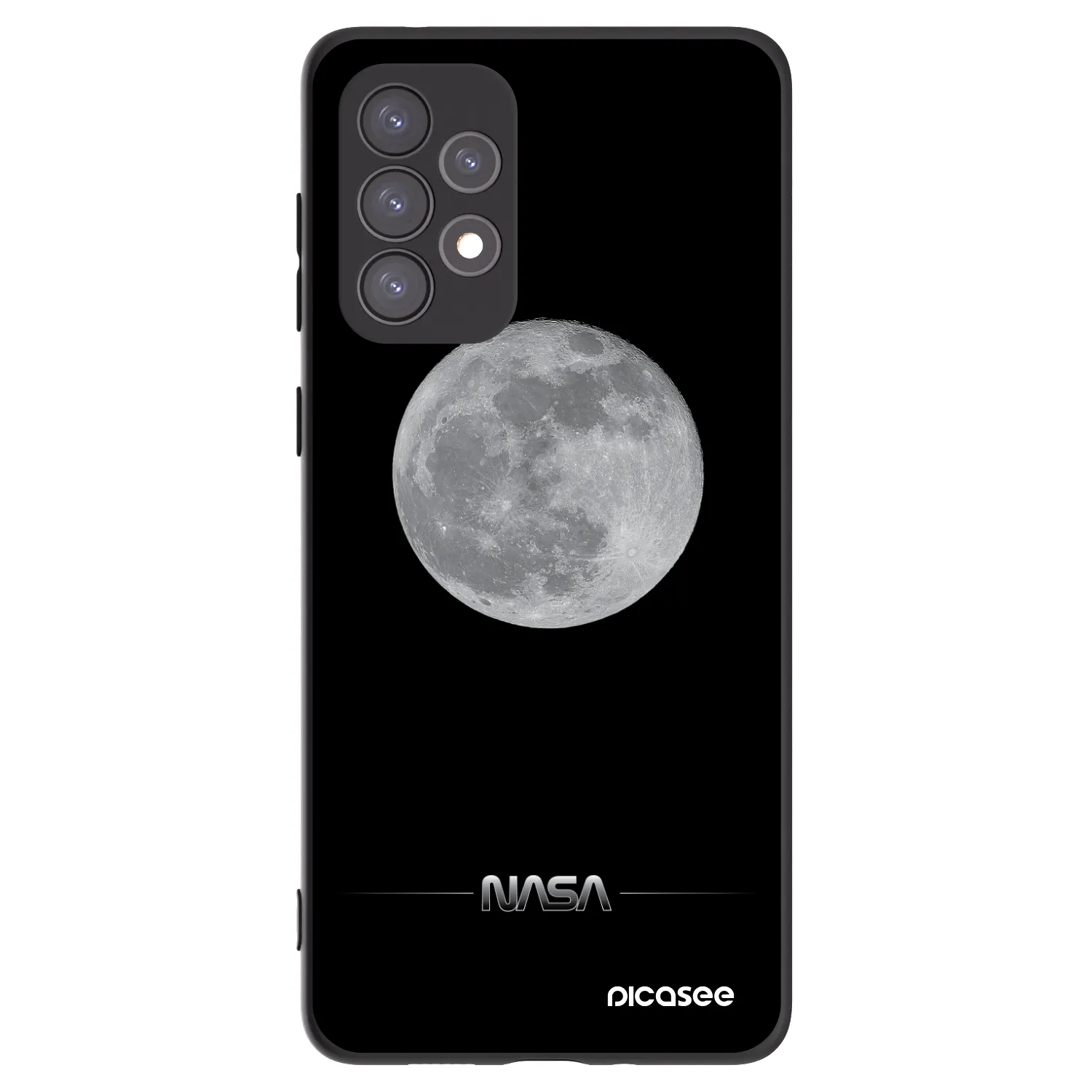 Picasee silikonowe czarne etui na Samsung Galaxy A73 5G - Moon Minimal