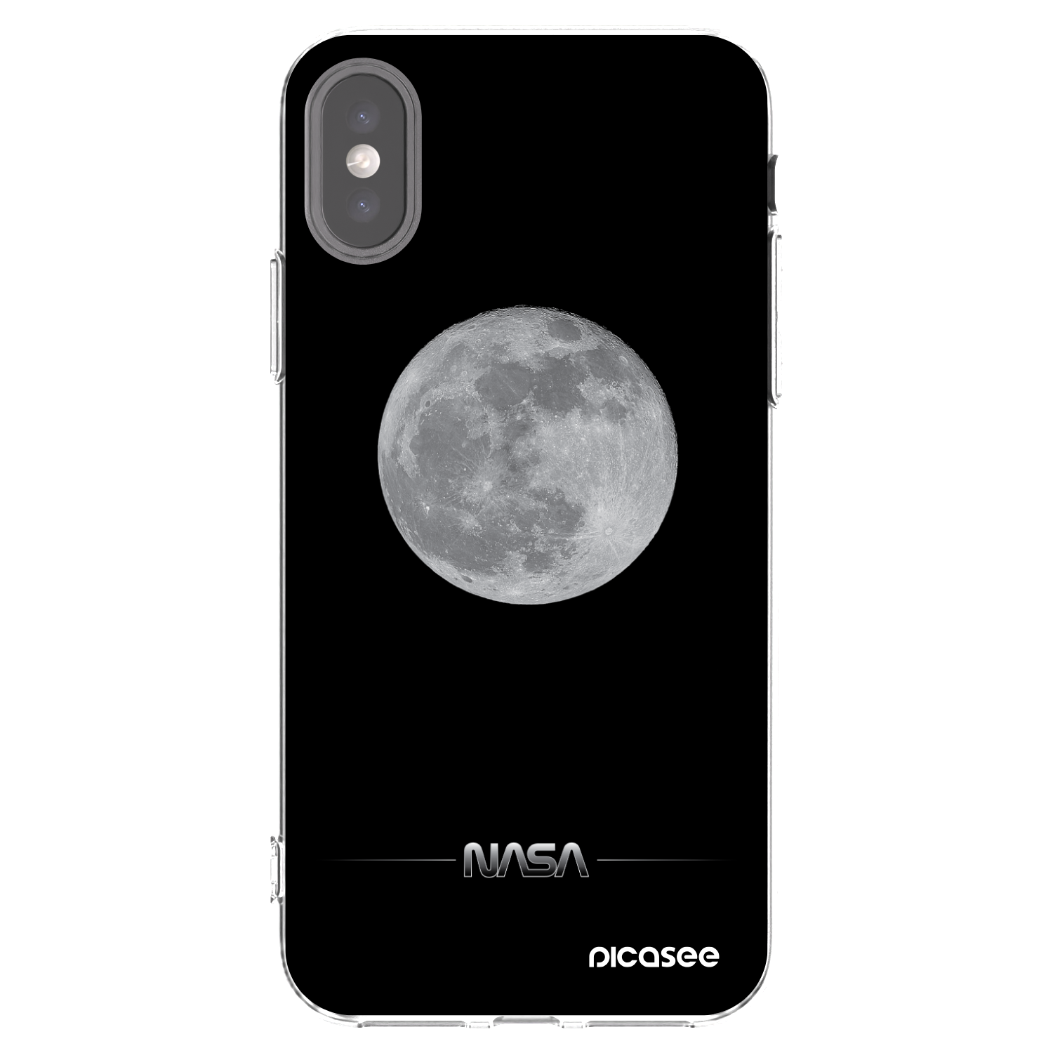 Picasee silikonowe przeźroczyste etui na Apple iPhone X/XS - Moon Minimal