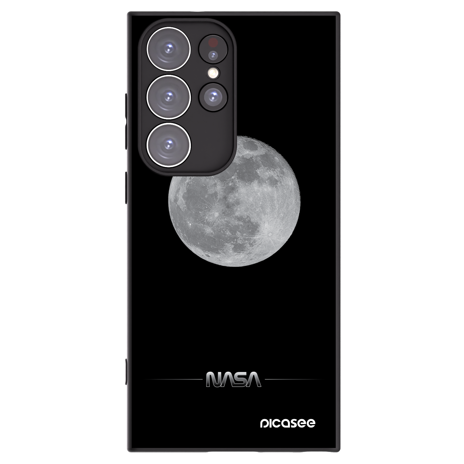 Picasee silikonowe czarne etui na Samsung Galaxy S23 Ultra 5G - Moon Minimal
