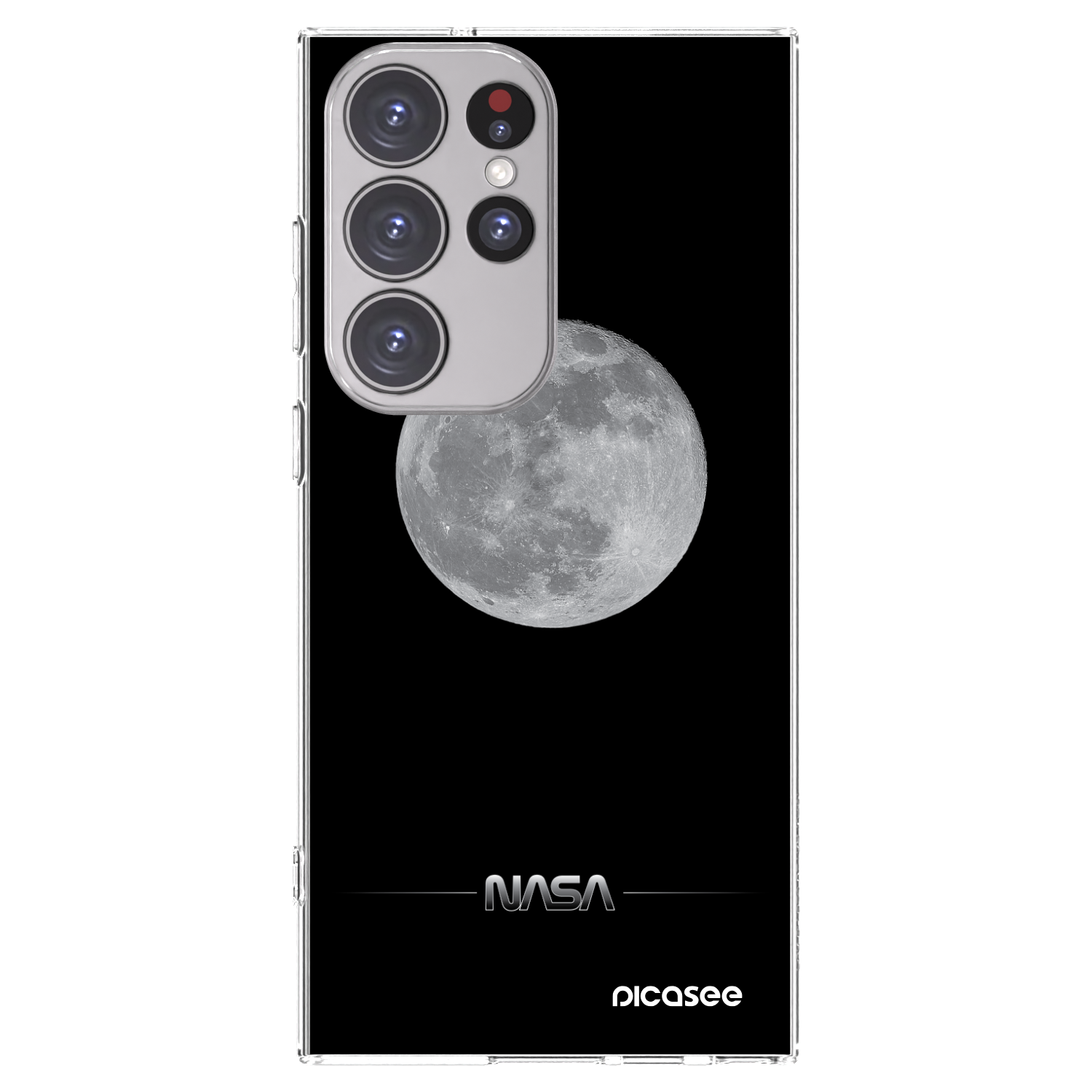 Picasee silikonowe przeźroczyste etui na Samsung Galaxy S23 Ultra 5G - Moon Minimal