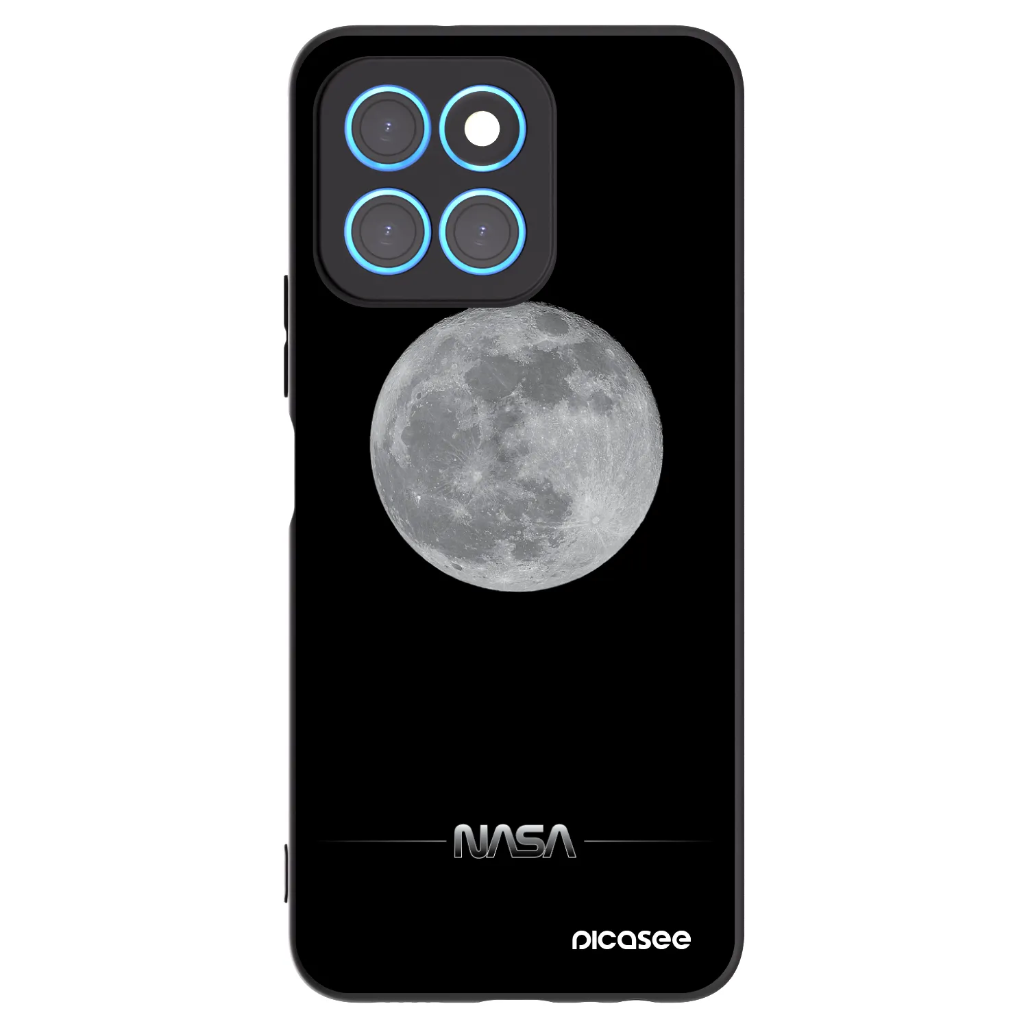Picasee silikonowe czarne etui na Honor X8 5G - Moon Minimal