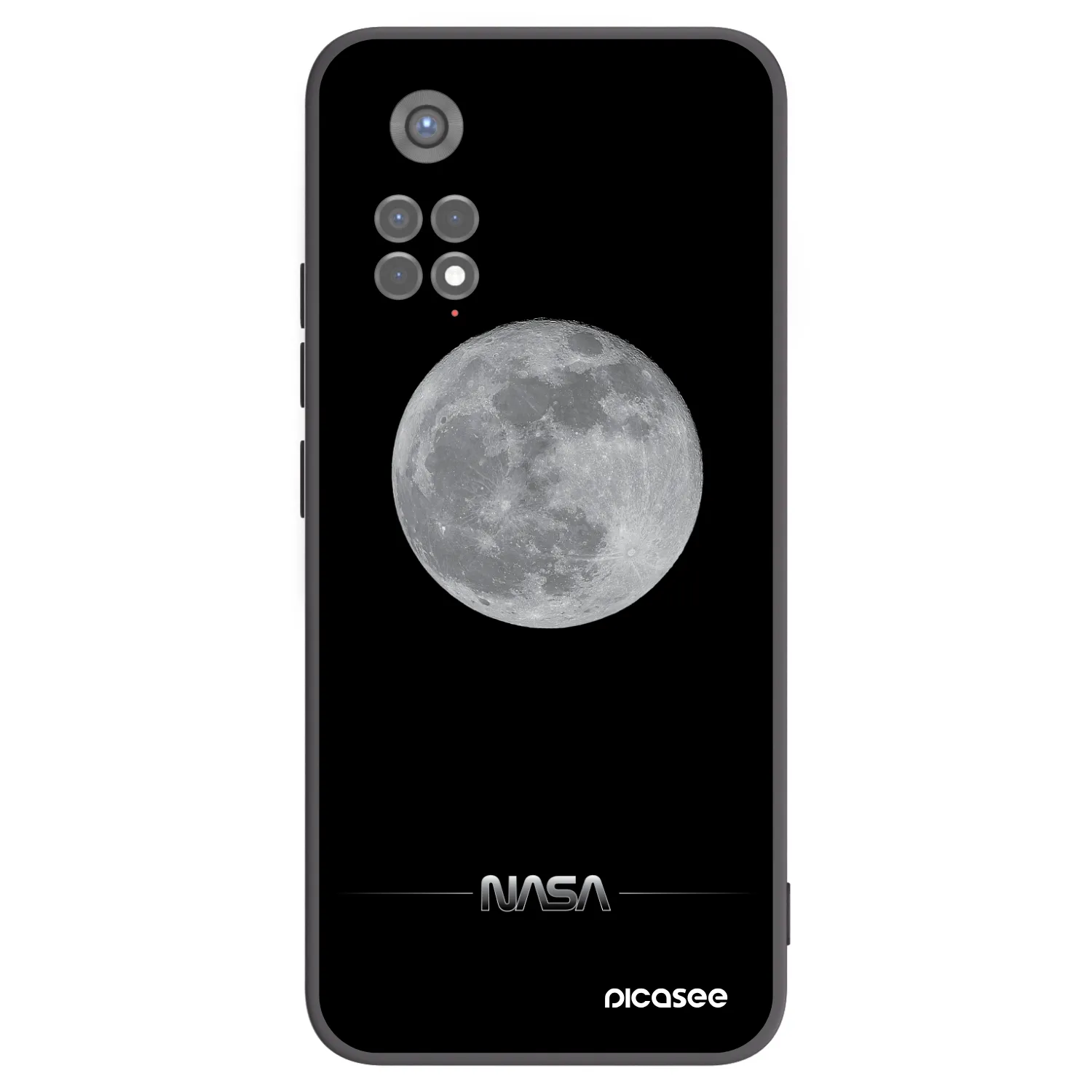 Picasee silikonowe czarne etui na Xiaomi Redmi Note 11S 5G - Moon Minimal