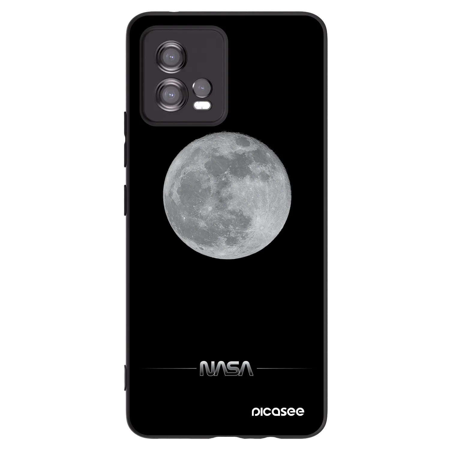 Picasee silikonowe czarne etui na Motorola Moto G72 - Moon Minimal