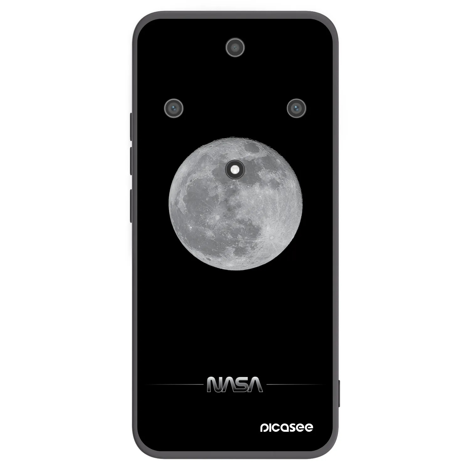 Picasee silikonowe czarne etui na Honor Magic5 Lite 5G - Moon Minimal