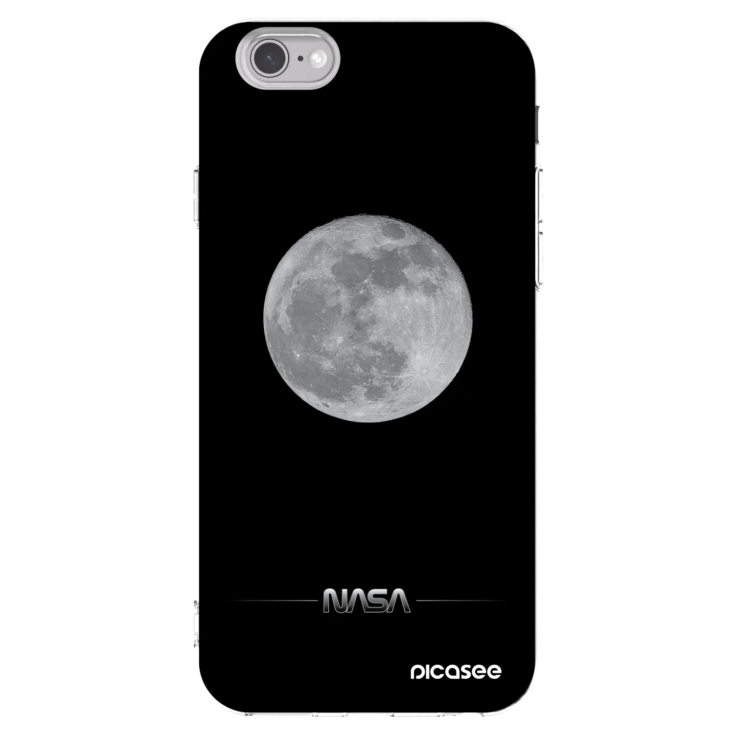 Picasee silikonowe przeźroczyste etui na Apple iPhone 6/6S - Moon Minimal