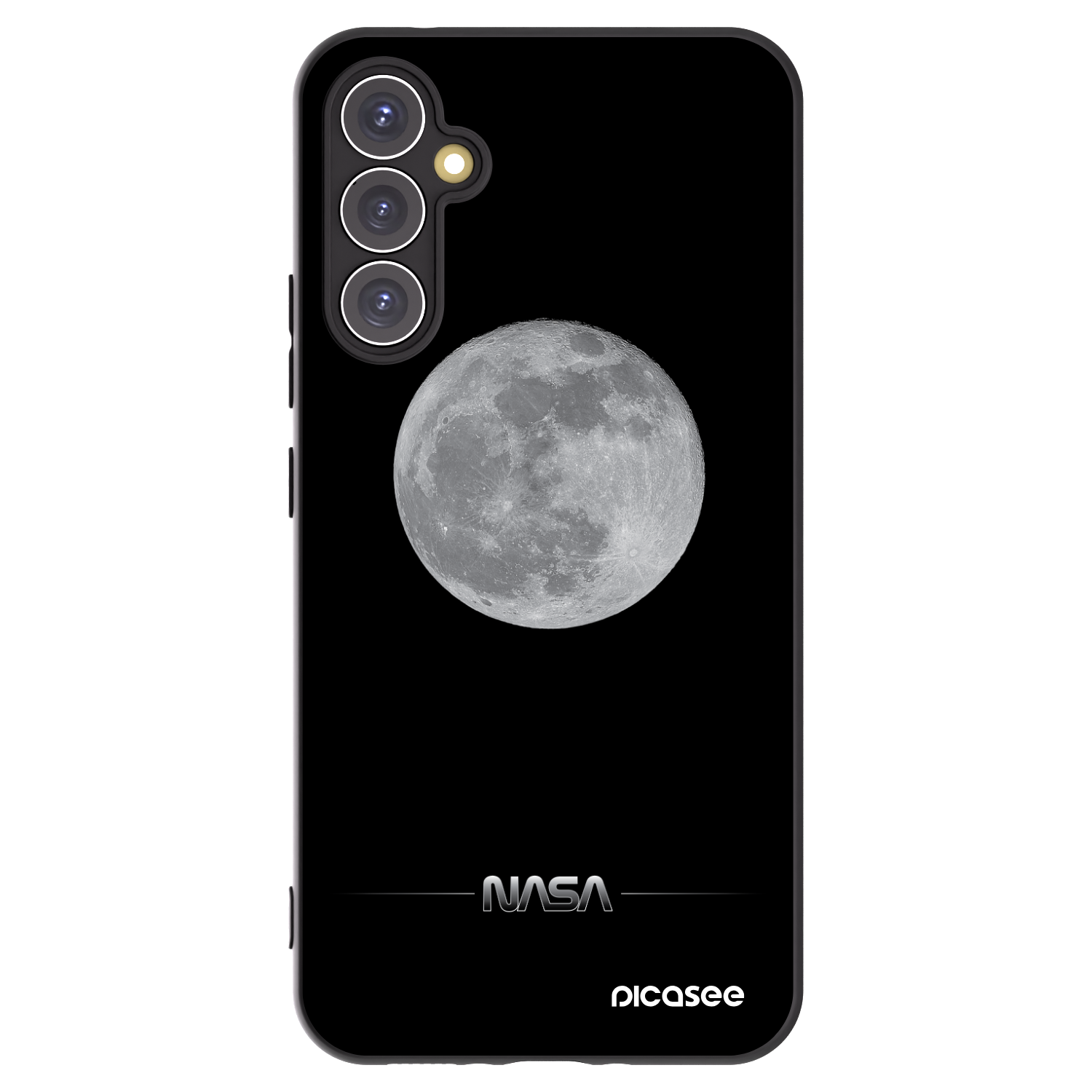 Picasee silikonowe czarne etui na Samsung Galaxy A34 5G A346B - Moon Minimal