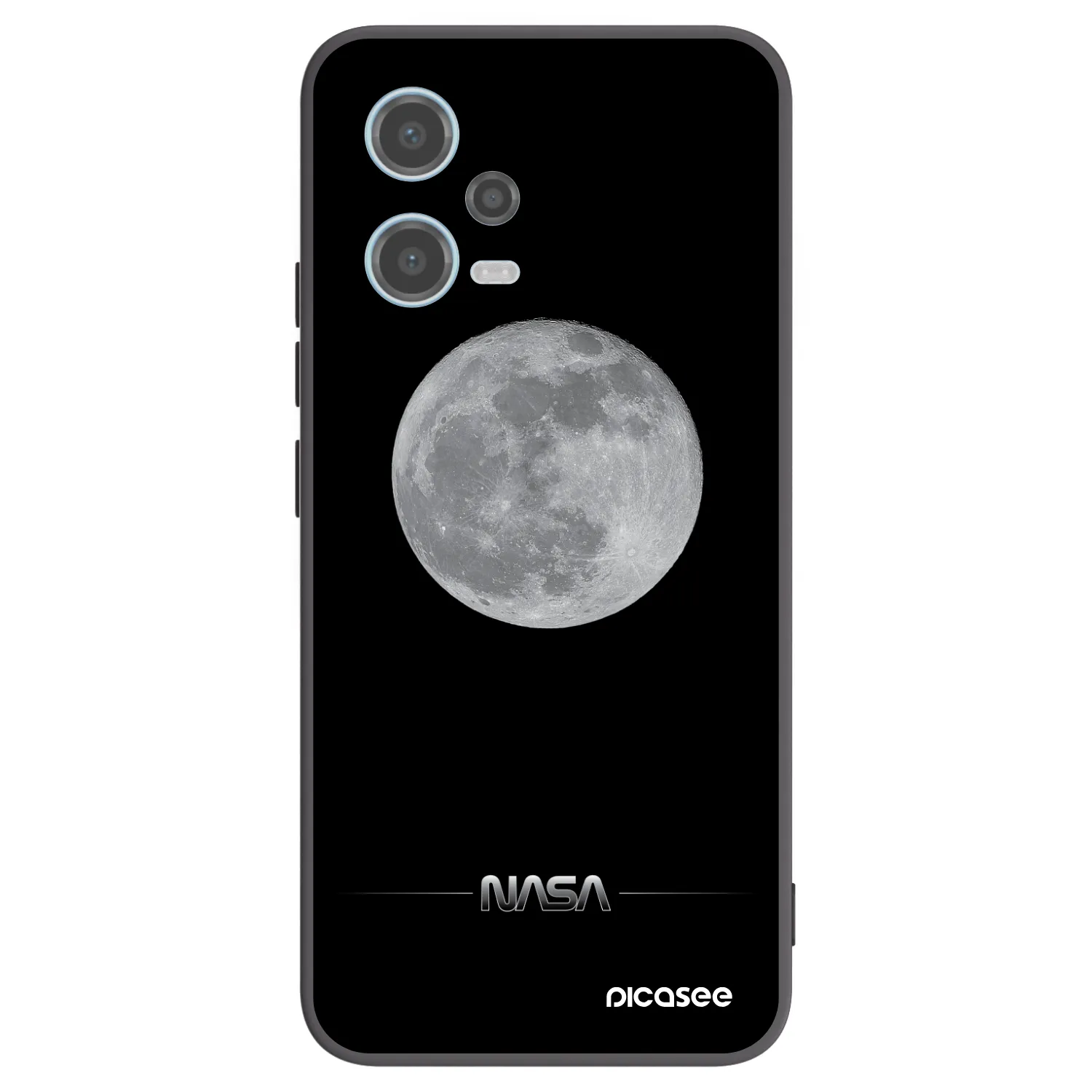 Picasee silikonowe czarne etui na Xiaomi Redmi Note 12 5G - Moon Minimal