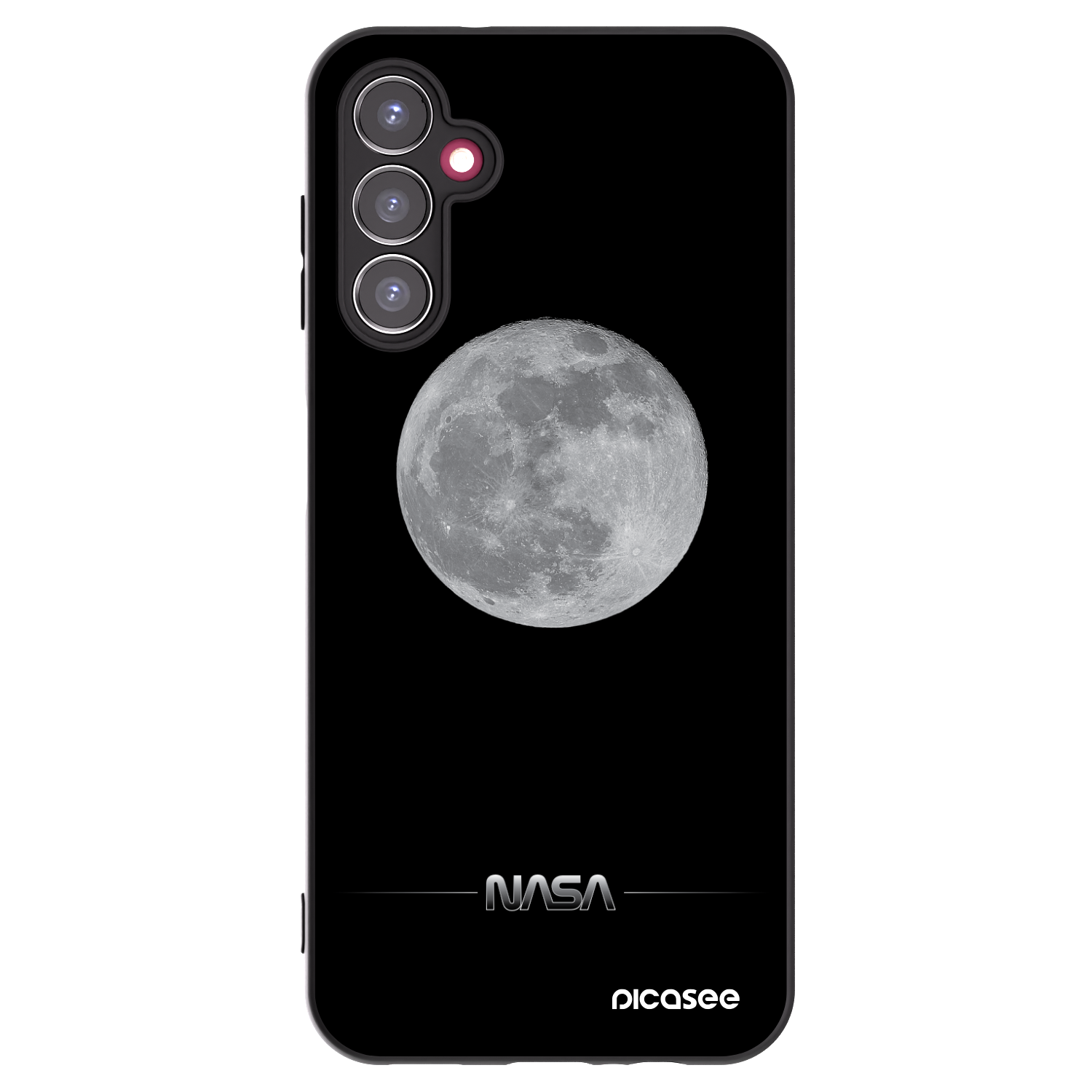Picasee silikonowe czarne etui na Samsung Galaxy A14 4G A145R - Moon Minimal