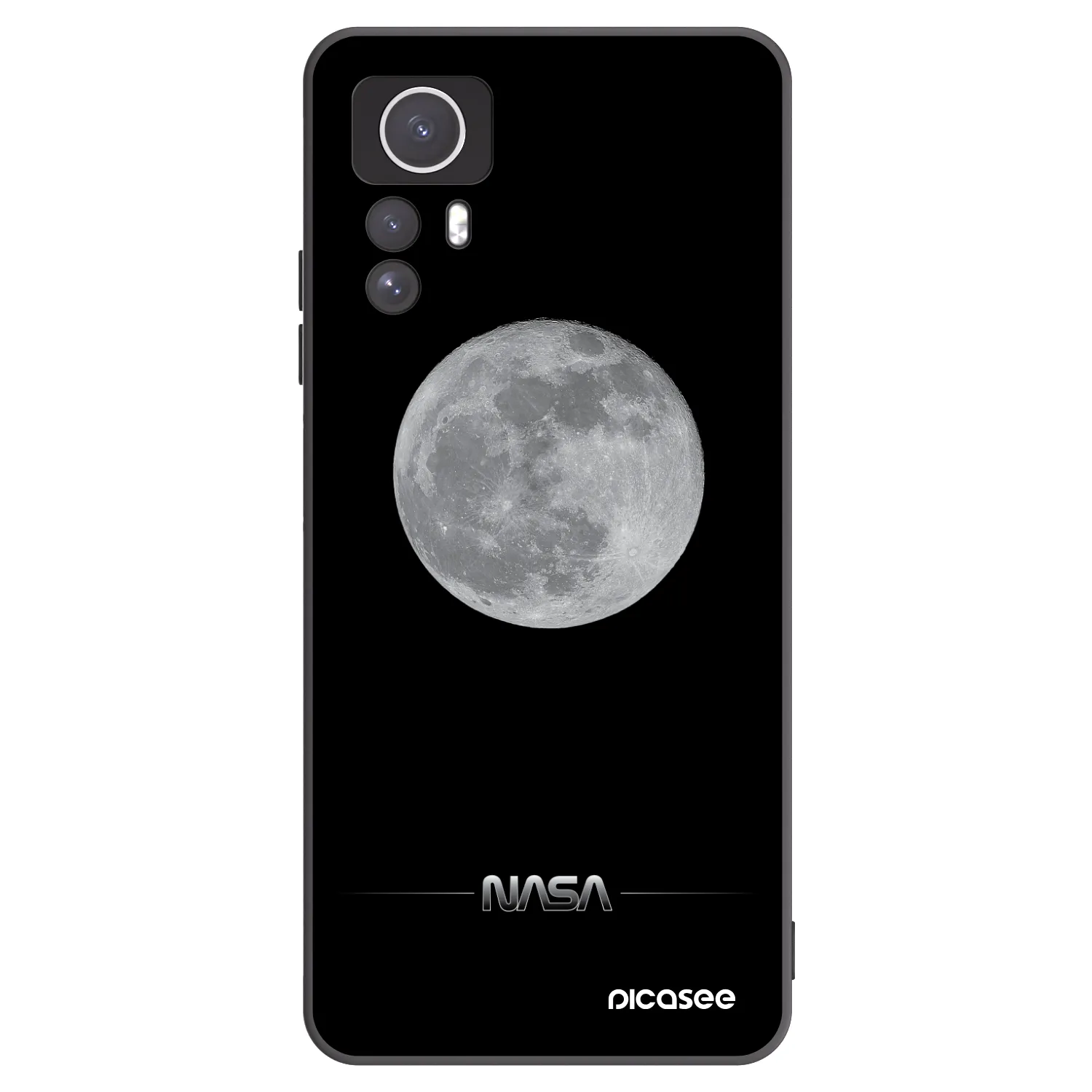 Picasee silikonowe czarne etui na Xiaomi Redmi Note 12S - Moon Minimal