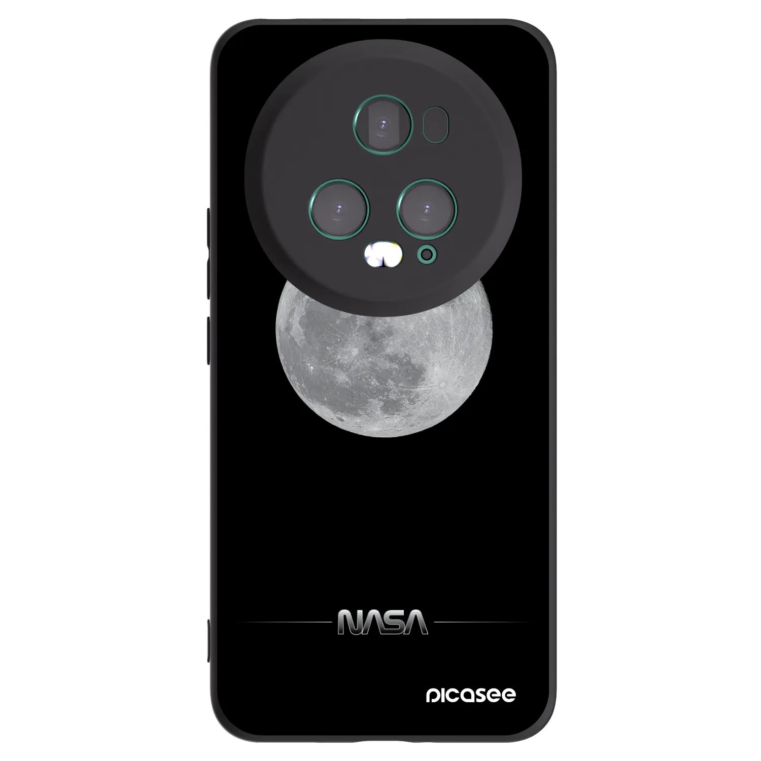 Picasee silikonowe czarne etui na Honor Magic5 Pro - Moon Minimal