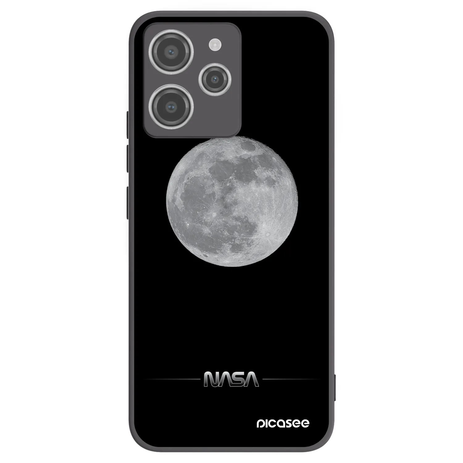 Picasee silikonowe czarne etui na Xiaomi Redmi 12 4G - Moon Minimal