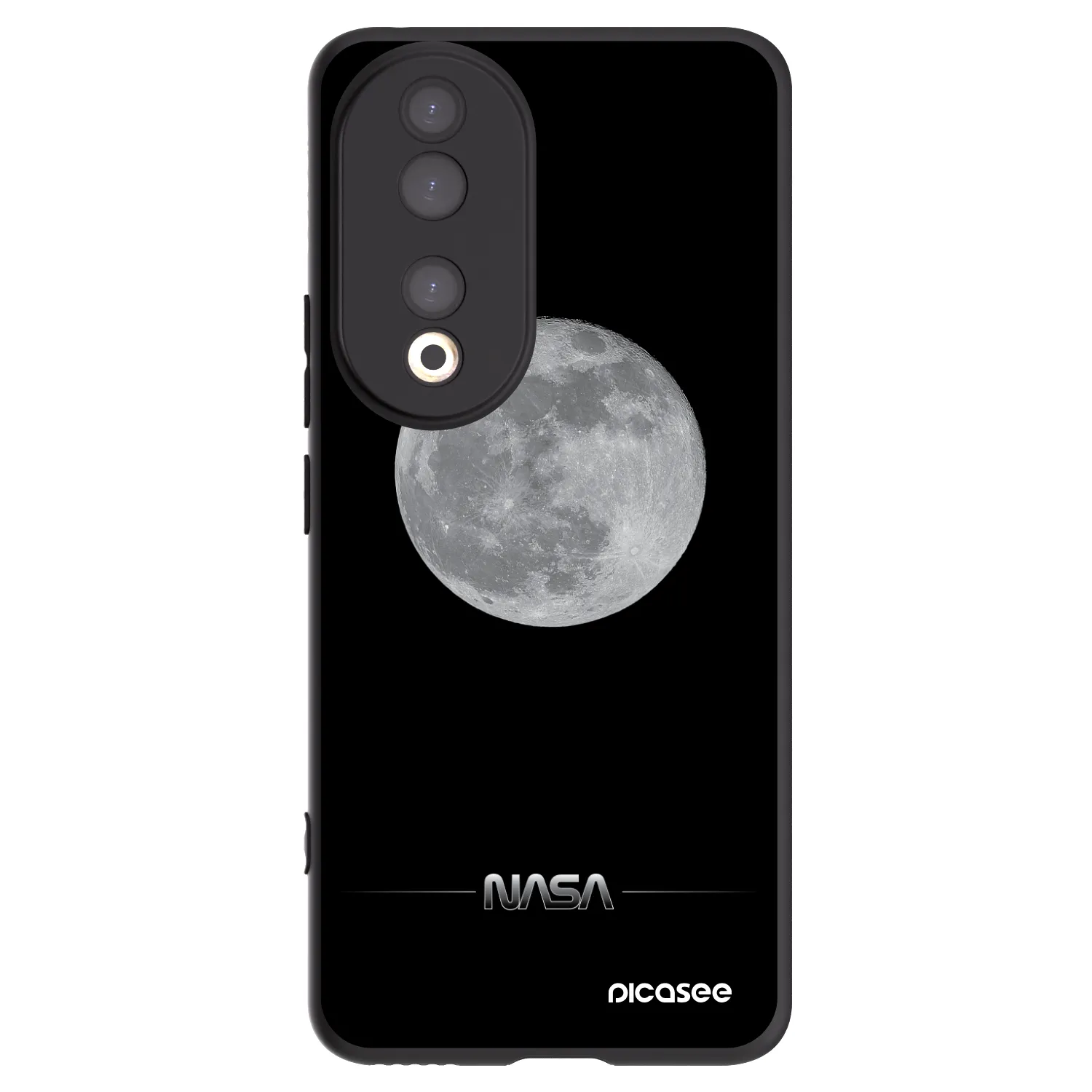 Picasee silikonowe czarne etui na Honor 90 5G - Moon Minimal