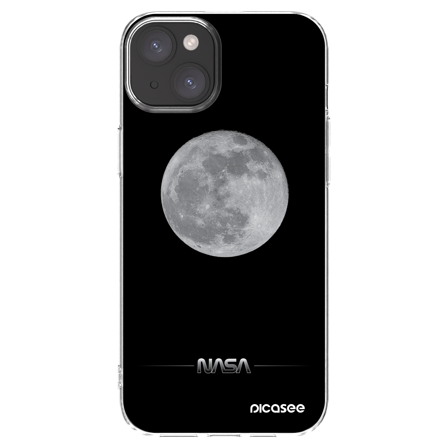 Picasee silikonowe przeźroczyste etui na Apple iPhone 15 Plus - Moon Minimal