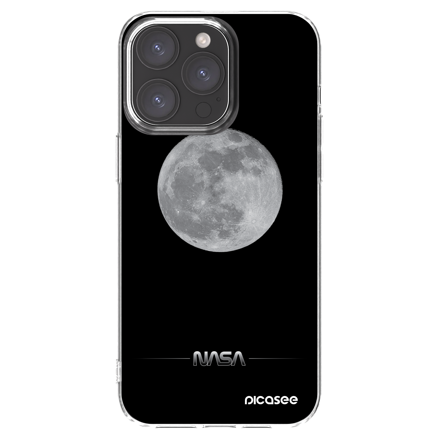 Picasee silikonowe przeźroczyste etui na Apple iPhone 15 Pro Max - Moon Minimal
