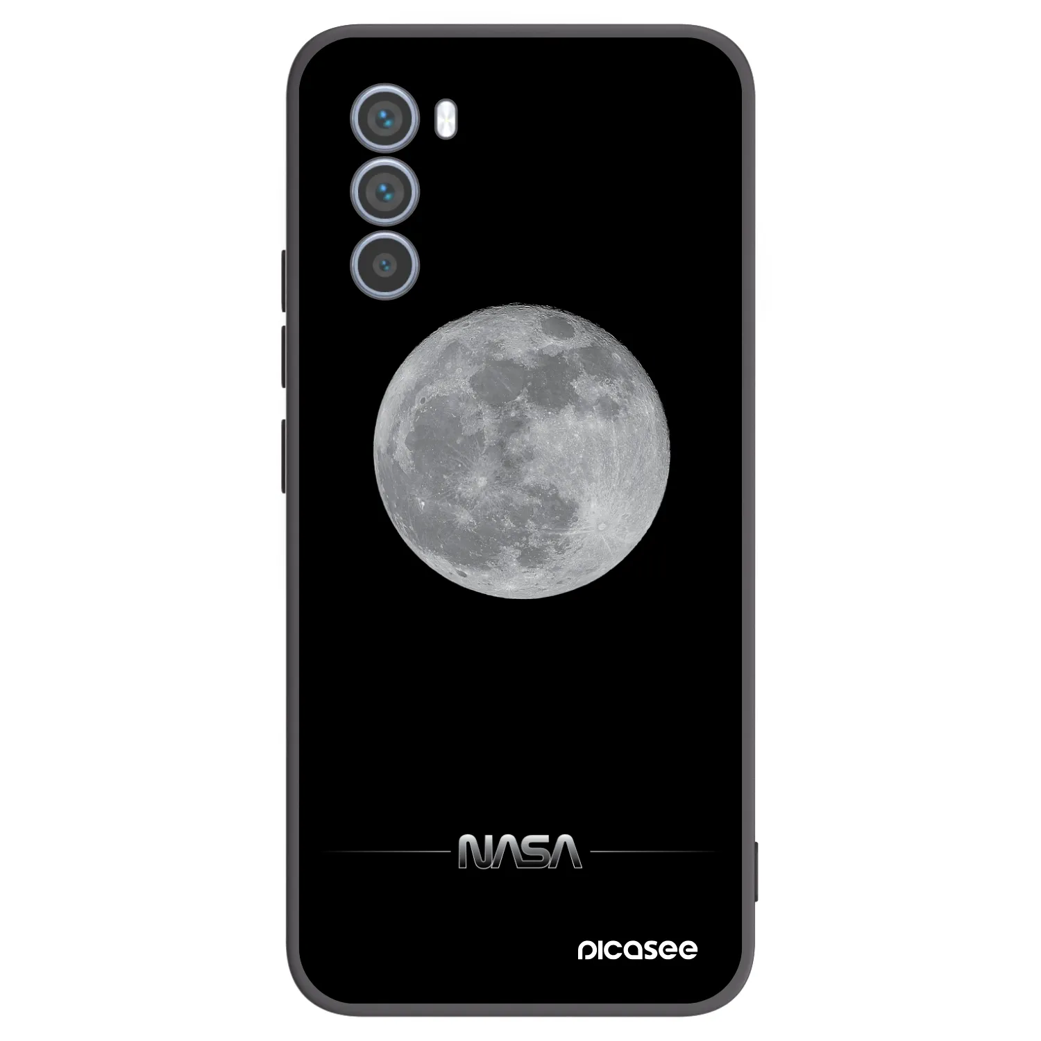 Picasee silikonowe czarne etui na Motorola Moto G62 - Moon Minimal
